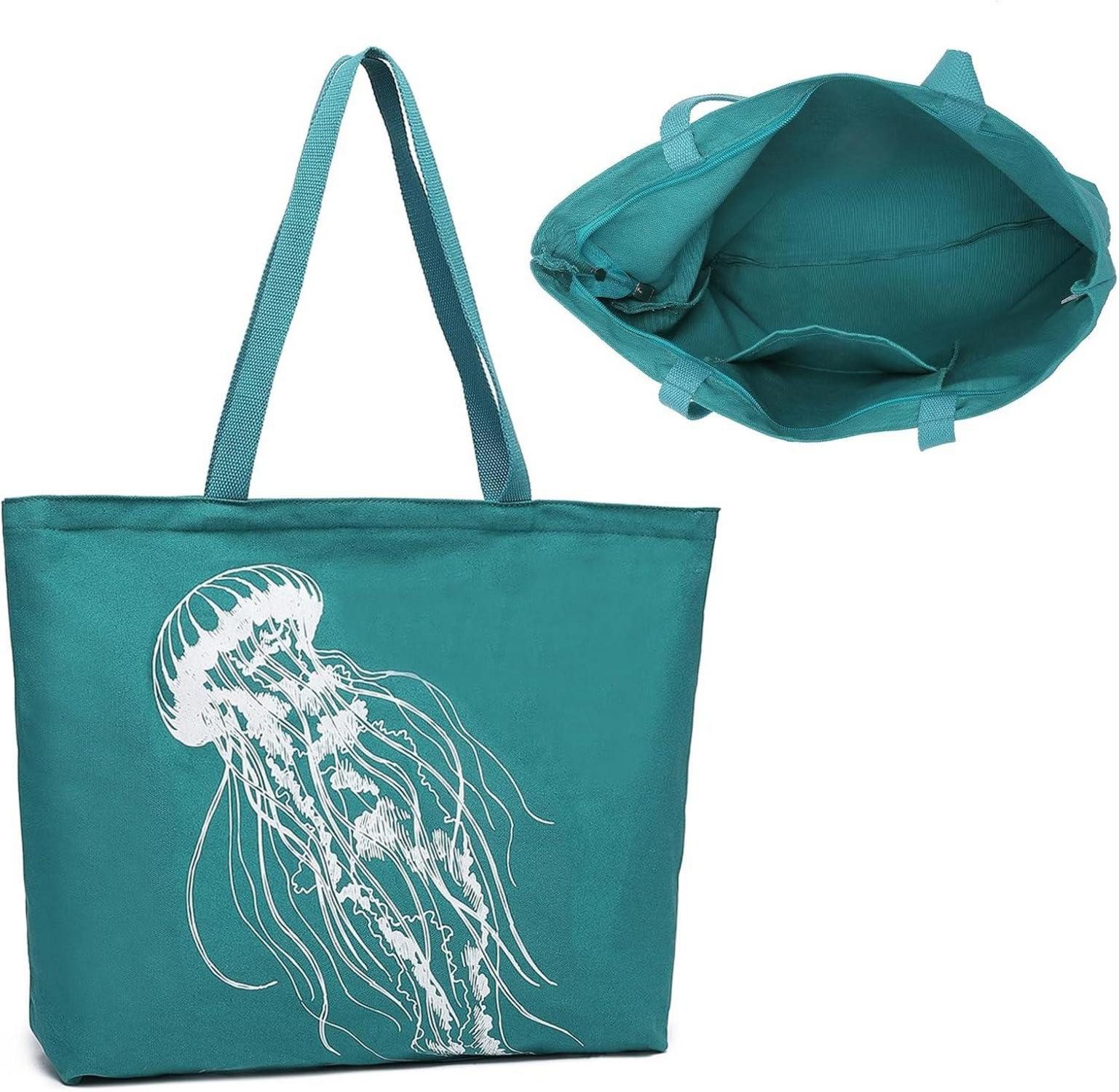 Shopper Große Damen Shopper Tasche Canvas Handtasche Uni Schultertasche