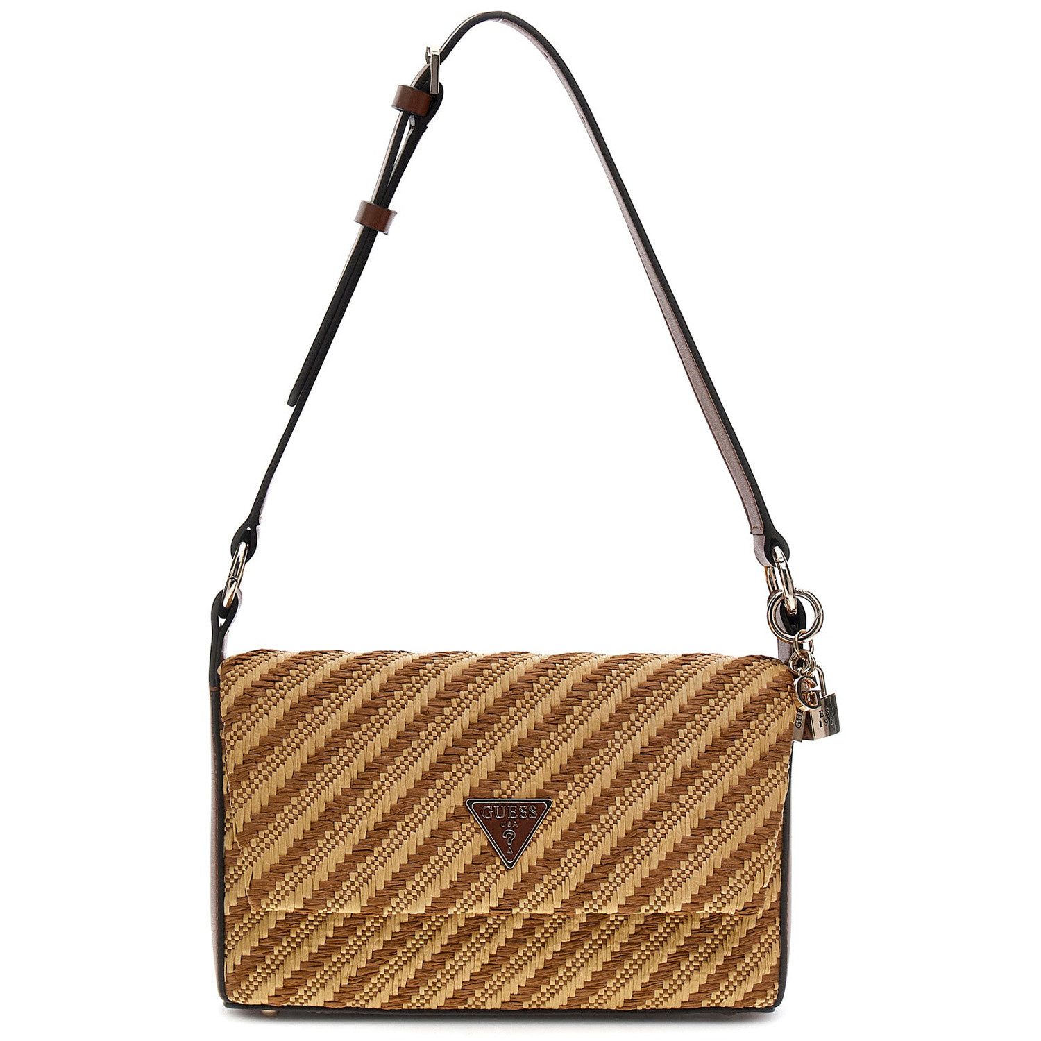 Guess Umhängetasche GUESS Schultertasche Simona natural/cognac (1, 1-tlg., 1)