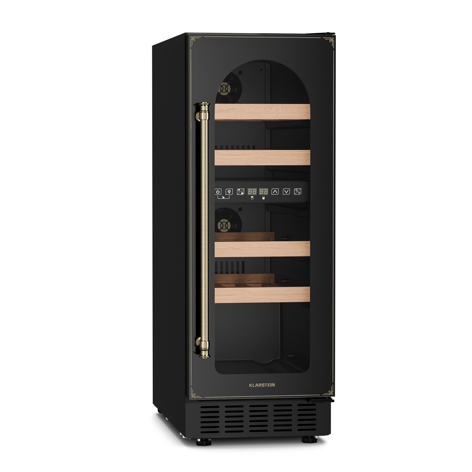 Klarstein Weinkühlschrank Vinovilla Victoria 17 Duo, für 17 Standardflaschen á 0,75l,Wein Flaschenkühlschrank Weintemperierschrank Weinschrank Kühlschrank