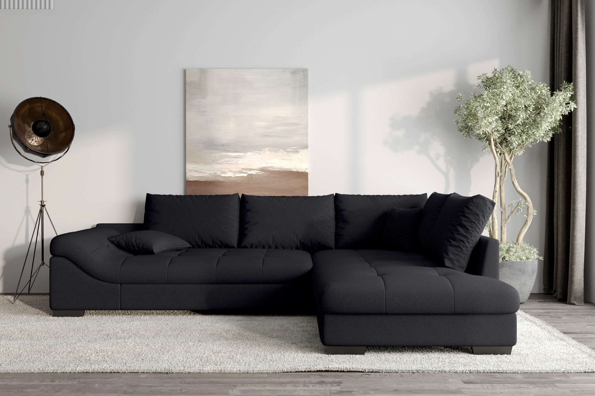 99rooms Ecksofa Terra, Sofa, L-Form, Inkl. 5 Rückenkissen, mit Rundumbezug, Wellenfederung