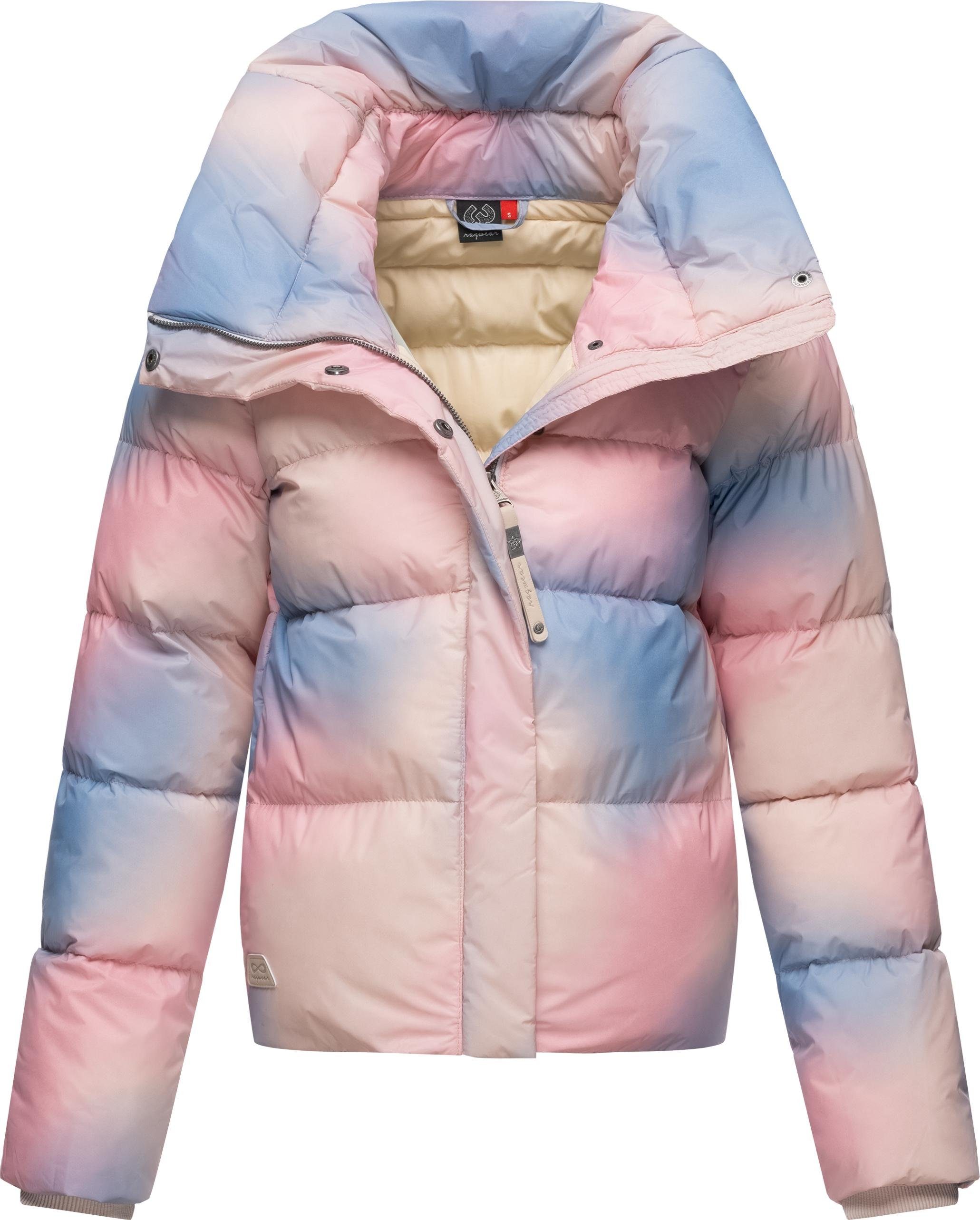 Ragwear Steppjacke Lunis Ombre stylische, cropped Winter Kurzjacke