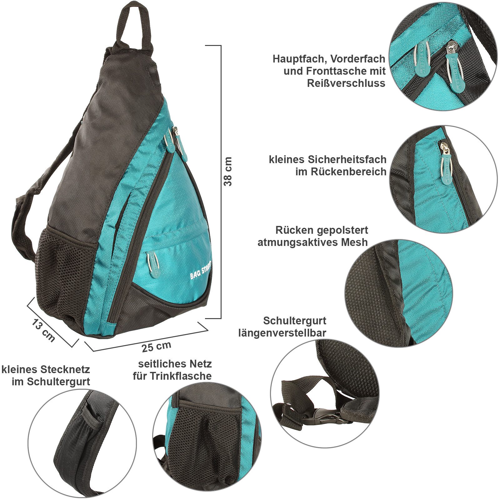 BAG STREET INTERNATIONAL Daypack Kleiner Rucksack Crossbody Sling Bag Leich günstig online kaufen