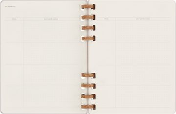 MOLESKINE Buchkalender, Undatierter Life Kalender mit Spiralbindung, XL, Wochen-Monatskalender