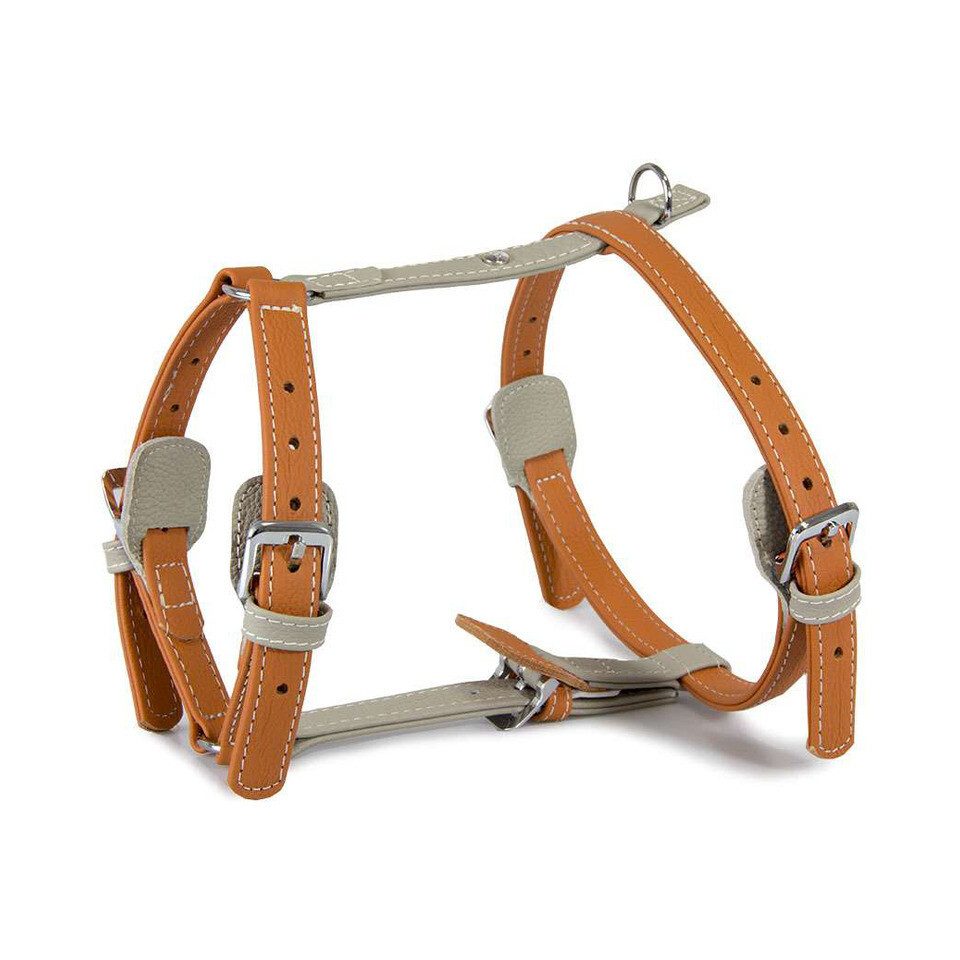 Das Lederband Hunde-Geschirr Geschirr Amsterdam Orange/Grey