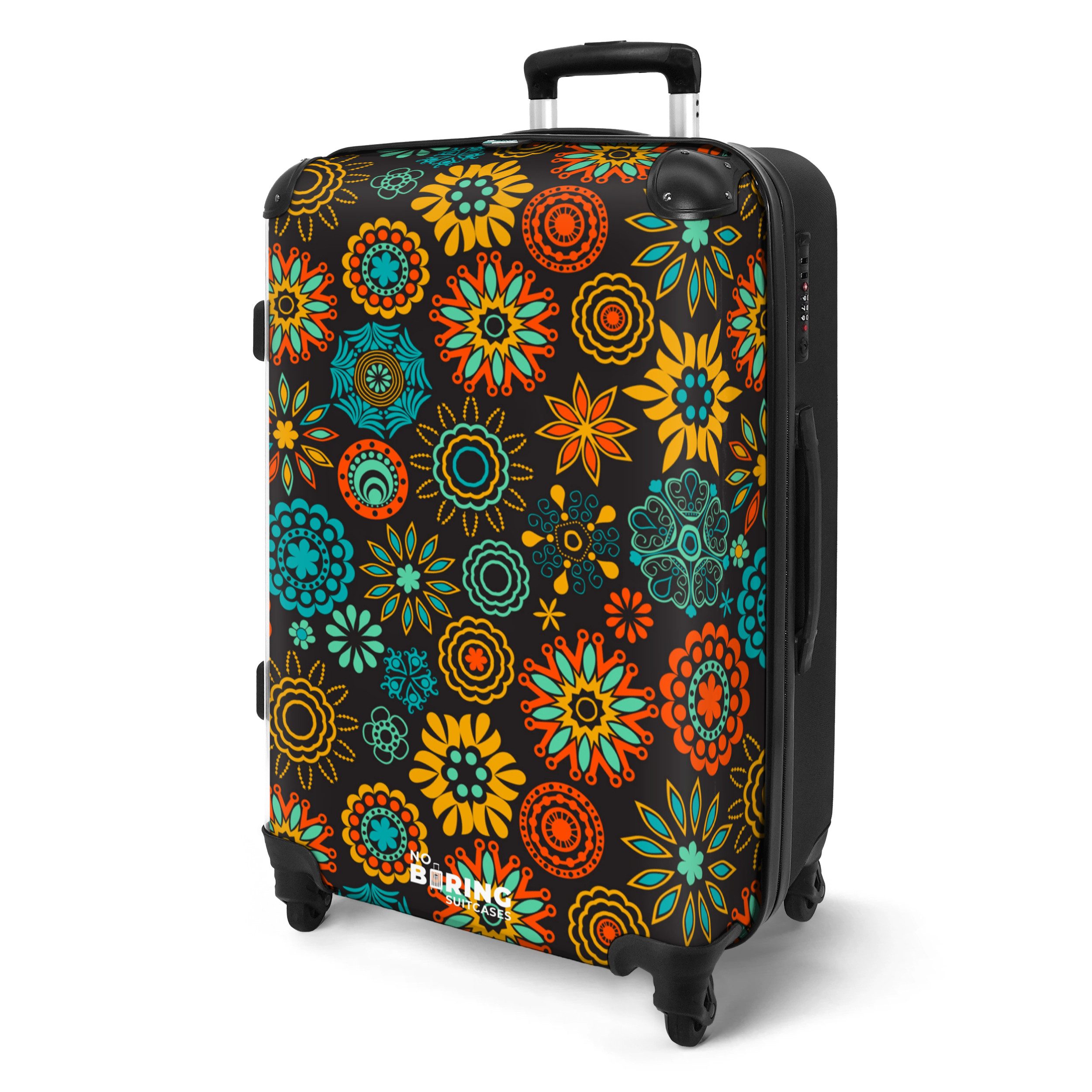 NoBoringSuitcases.com© Hartschalen-Trolley Boho - Blumen - günstig online kaufen