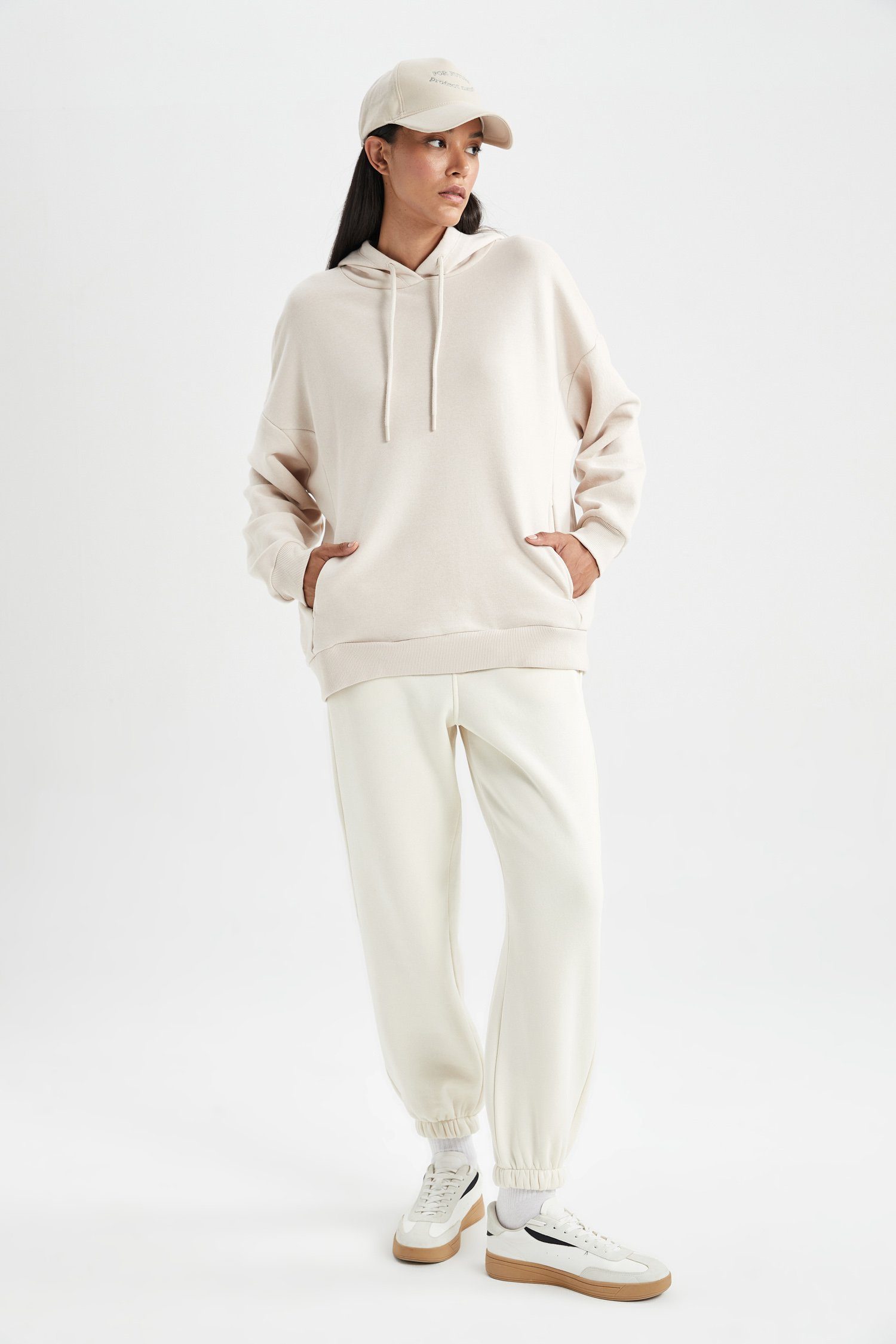 DeFacto Damen Beige OVERSIZE Sweatshirt FIT Sweatshirt