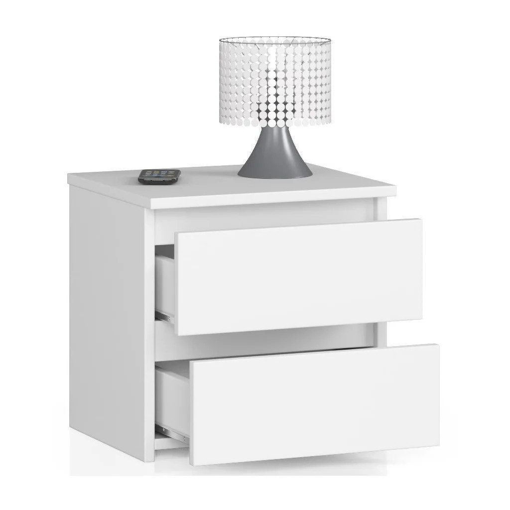 Raumhirsch Furniture Nachttisch praktisch & stilvoll - Nachtschrank - Nachtkommode, Maße: 40x40x35 cm, 2 Schubladen, Soft-Close