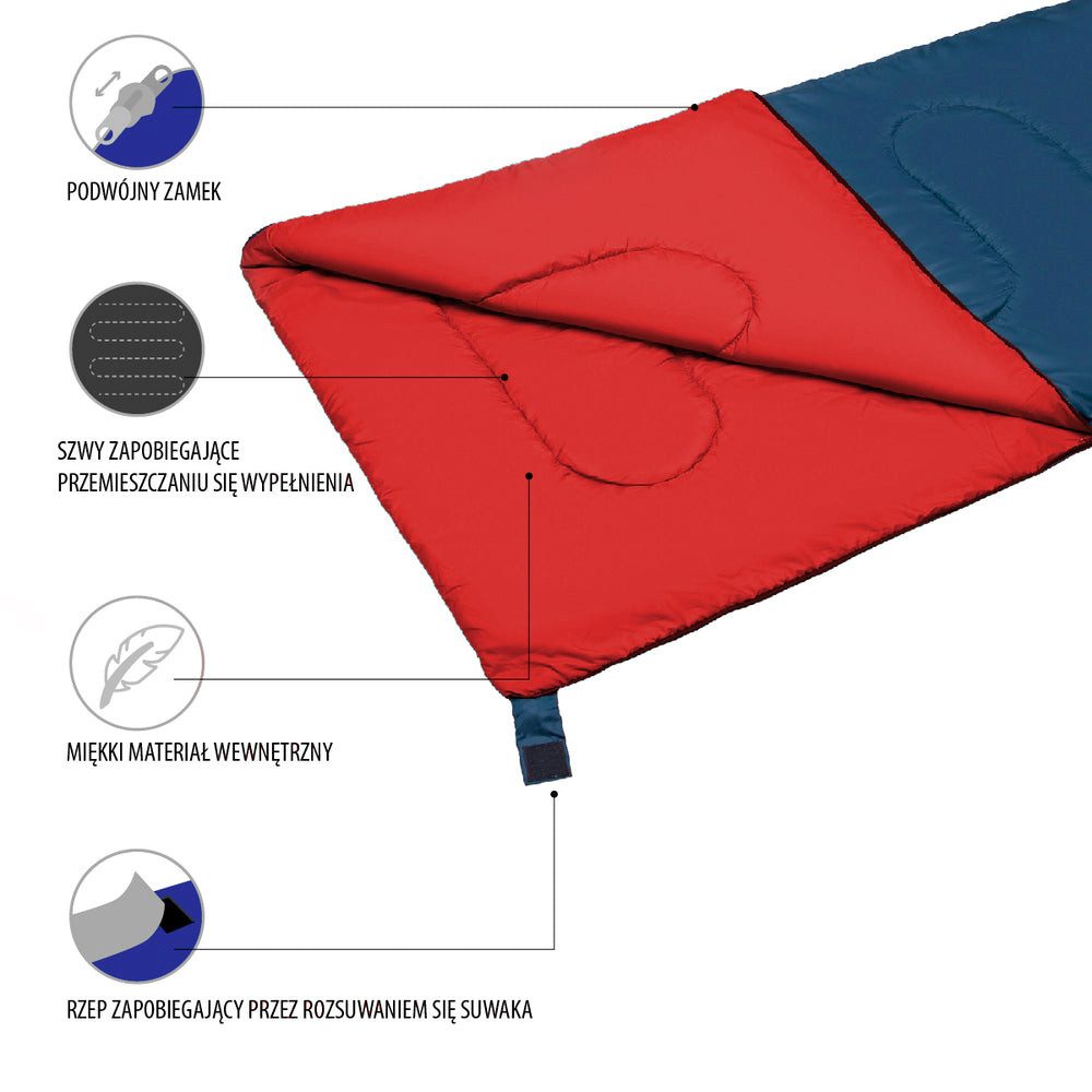 NILS CAMP Deckenschlafsack Schlafsack Campingschlafsack (Spar-Set, 1 tlg., ultraleicht 960 g), lässt sich durch den L-Reißverschluss komplett aufklappen