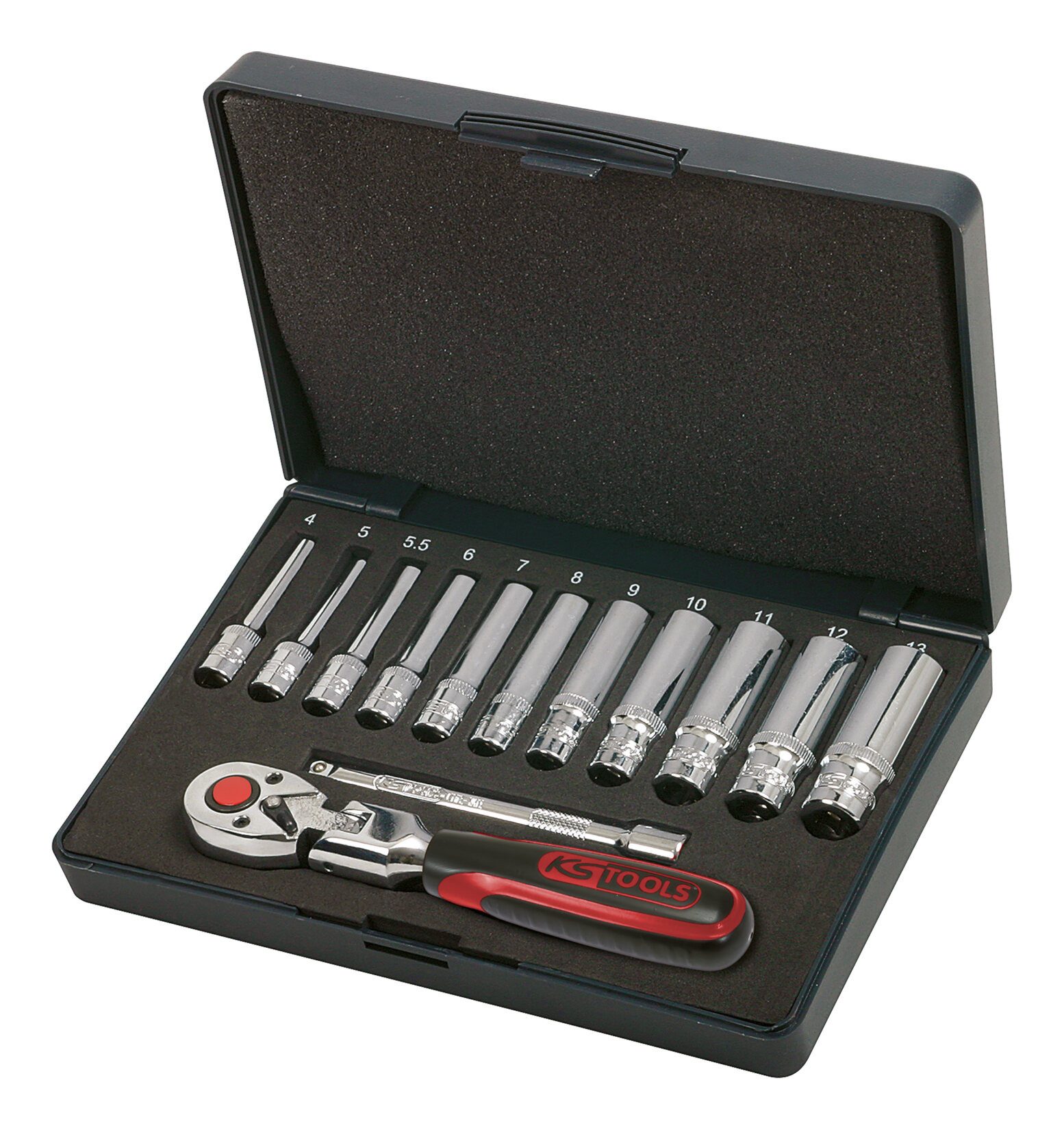 KS Tools Steckschlüssel CHROMEplus (13 St), 1/4" Satz, 13-teilig