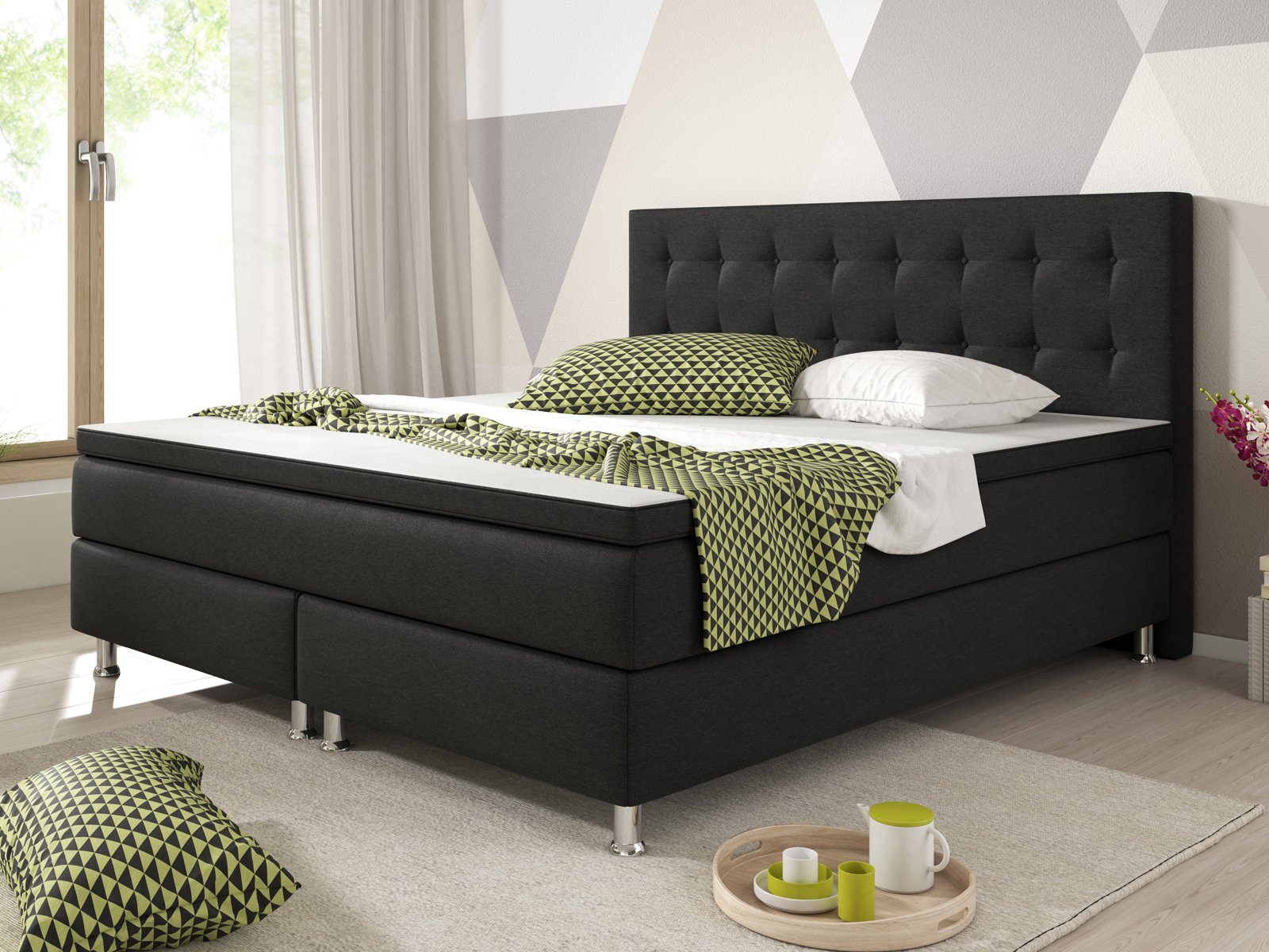 interbed Boxbett Köln Bett Boxspring-Bettgestell 180x200 günstig online kaufen
