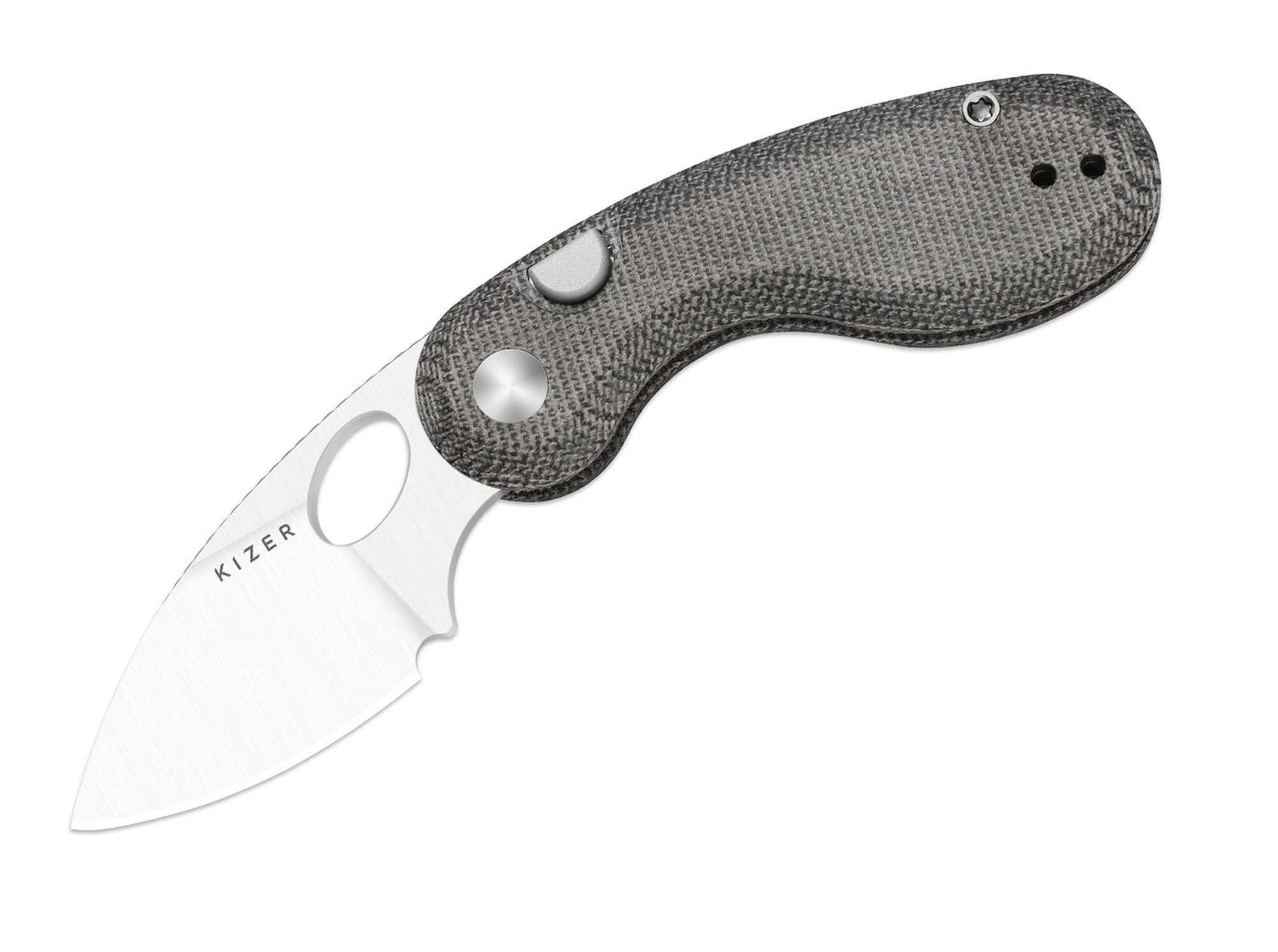 Kizer Taschenmesser Kizer Microbe 14C28N Black Norplex UltreX Micarta