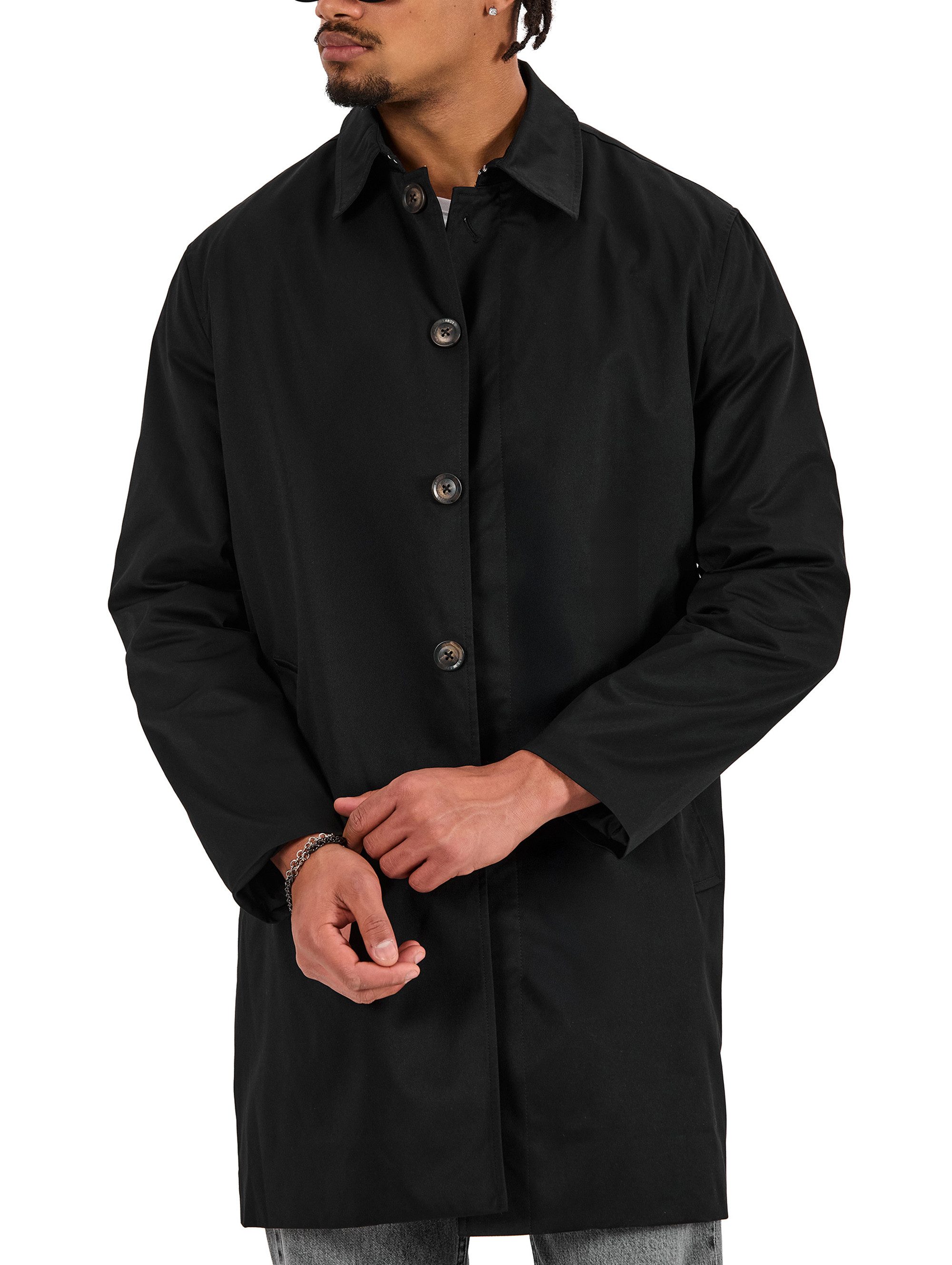 RedBridge Kurzmantel mit Hemdkragen und Knopfleiste Casual Look Gerade Passform, seitliche Eingrifftaschen, minimalistisches Design