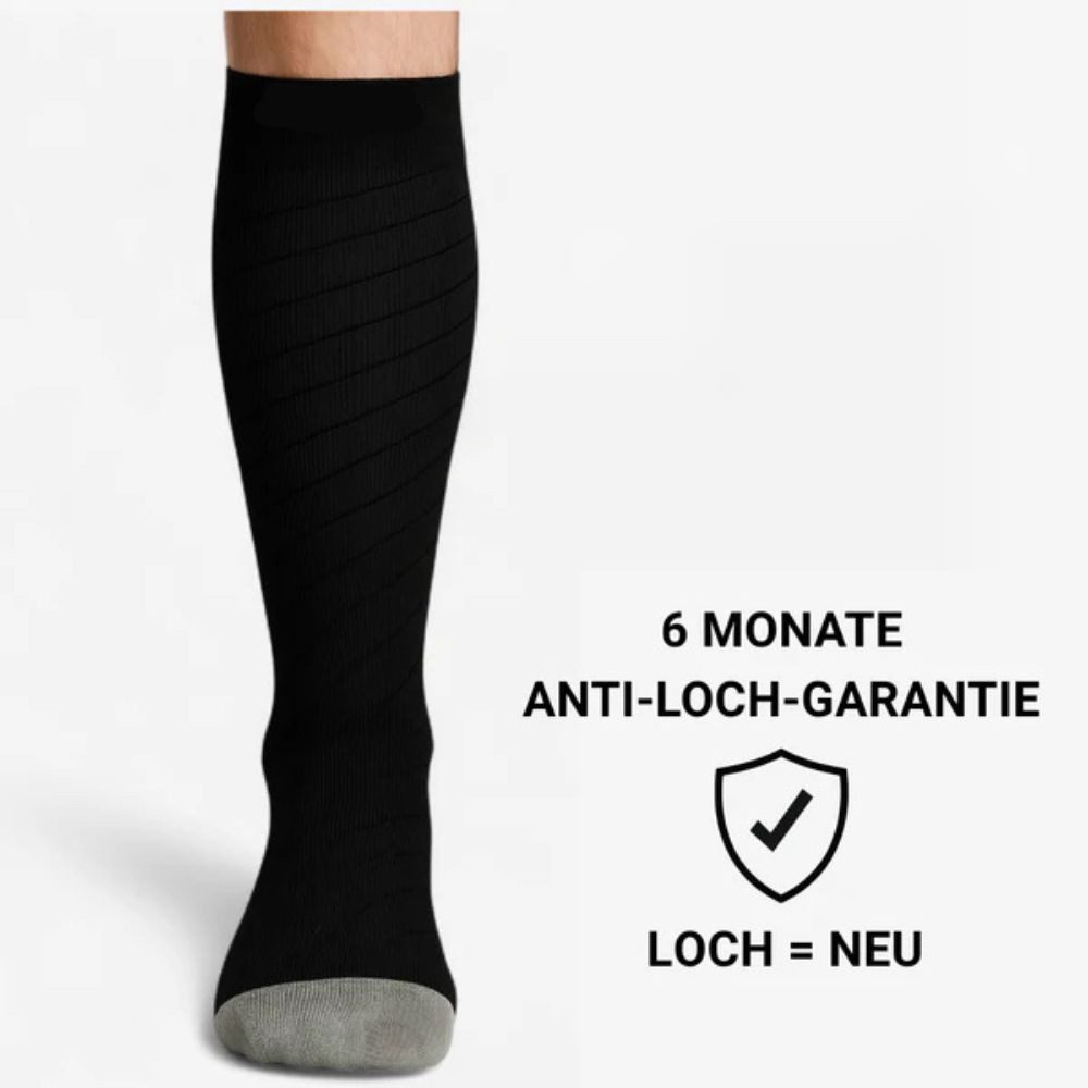 Montegoni Компрессионные чулки Kompressionssocken Schwarz, Stützstrümpfe Unisex, Размер M 31–37 cm (Einzelprodukt für Alltag, 1 Paar Stützstrümpfe) Atmungsaktiv, feuchtigkeitsregulierend, langlebig, vielseitig nutzbar