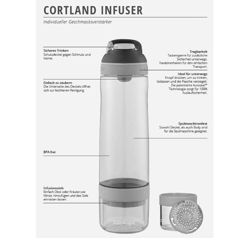 Cortland Isolierflasche rose Infuser 770ml, CONTIGO Contigo Trinkflasche
