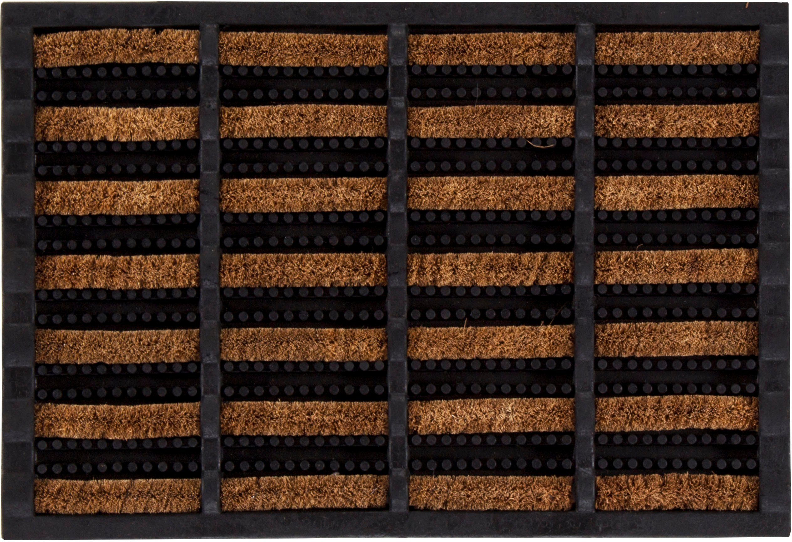 Andiamo Fußmatte Robusta, rechteckig, Höhe: 30 mm, Schmutzfangmatte, mit Bürsten aus Kokos, In- und Outdoor geeignet