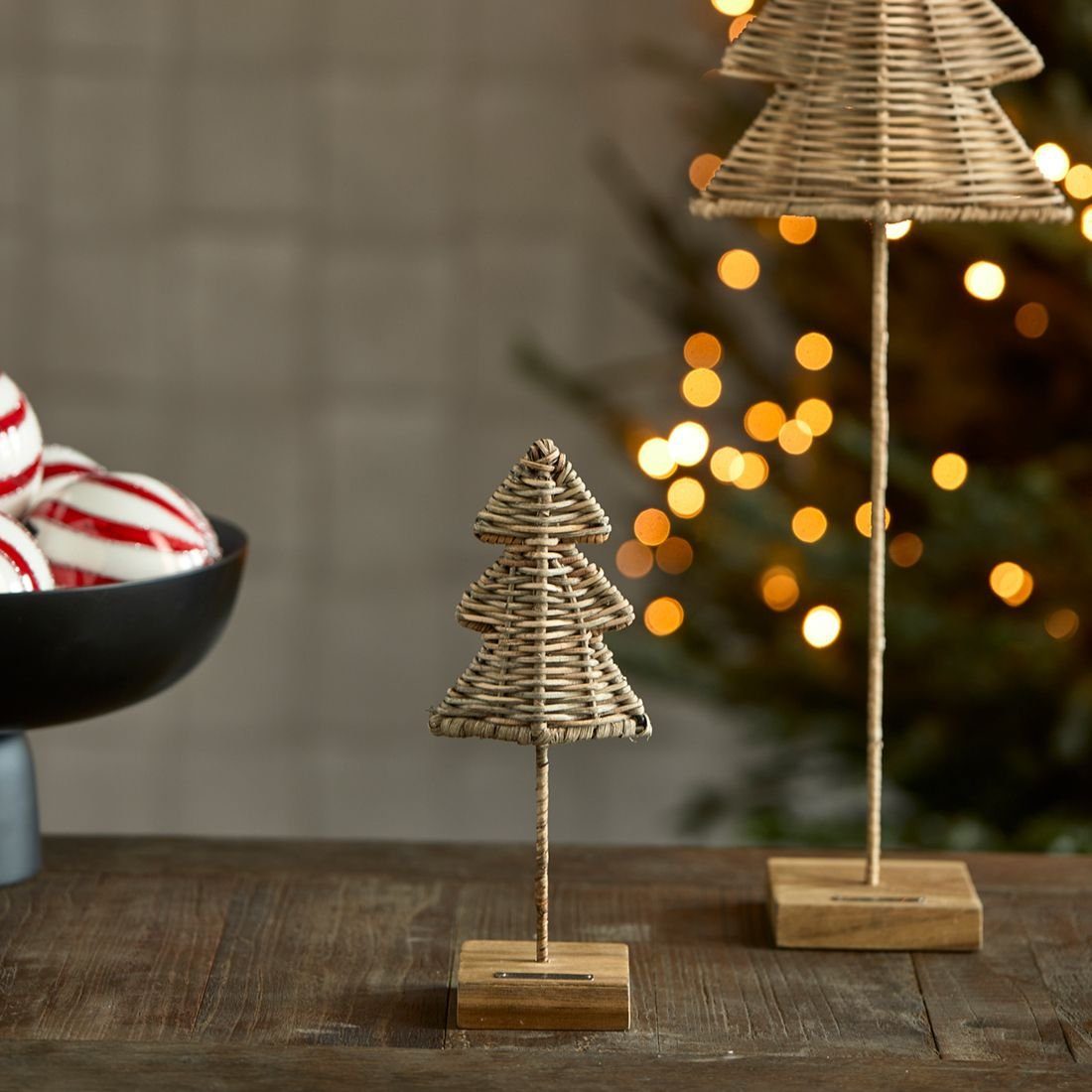 Rivièra Maison Rattan S Pretty Weihnachtsfigur 25cm - Rustic Tree Christmas Weihnachtsdeko