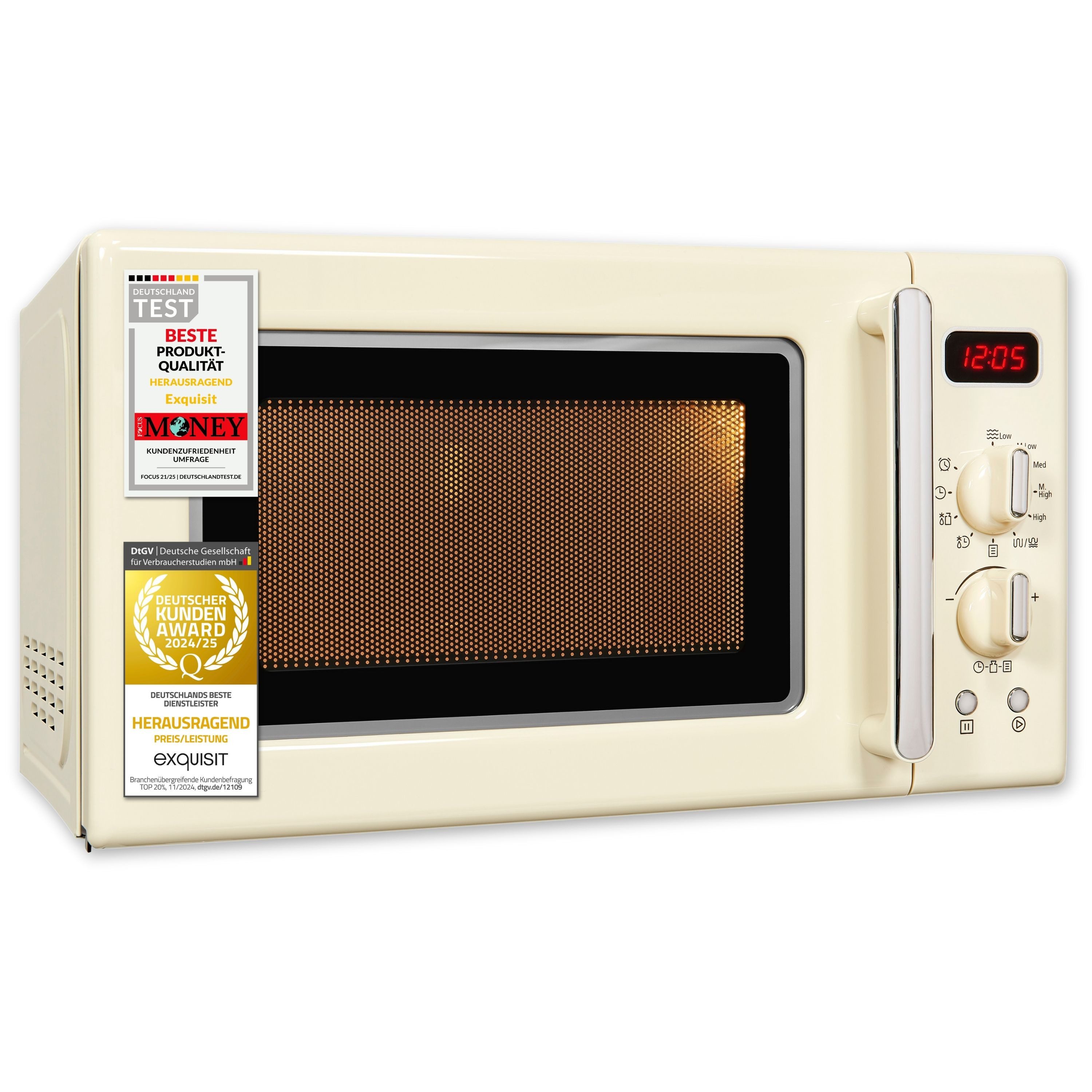 exquisit Mikrowelle, Grill, Mikrowelle, 20,00 l, attraktives Retro-Design mit praktischer Grillfunktion und Display
