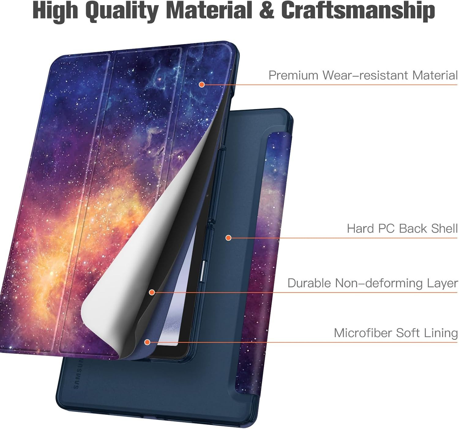 Fintie Tablet-Hülle für Samsung Galaxy Tab A11+ Plus 11" 2025 / Tab A9+ Plus 11 Zoll 2023 11 Zoll, Ultradünn Schutzhülle mit Translucent Rückseite in Matt-Optik – Bild 5 von 5