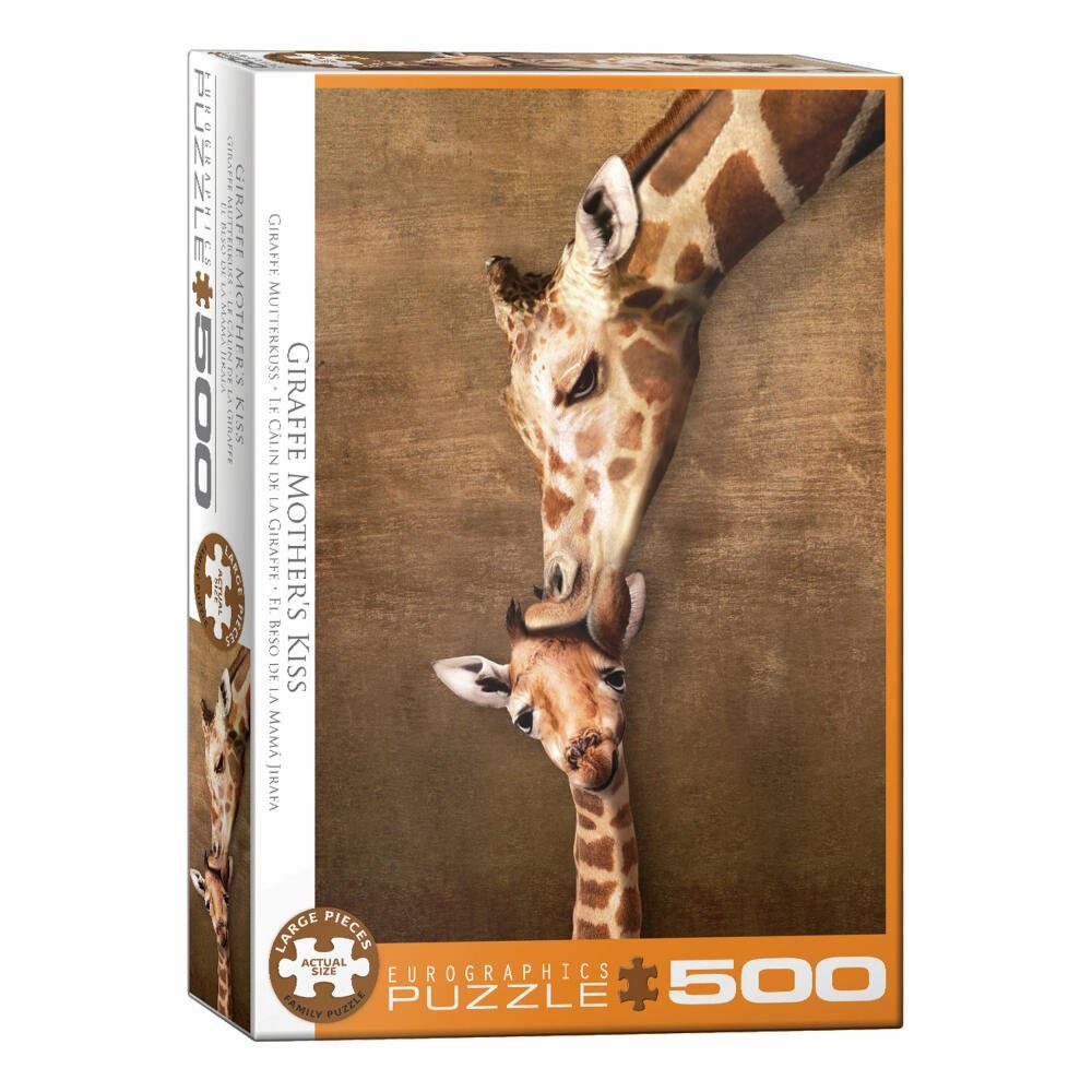 EUROGRAPHICS Puzzle Kuss der Giraffenmutter, 500 Puzzleteile