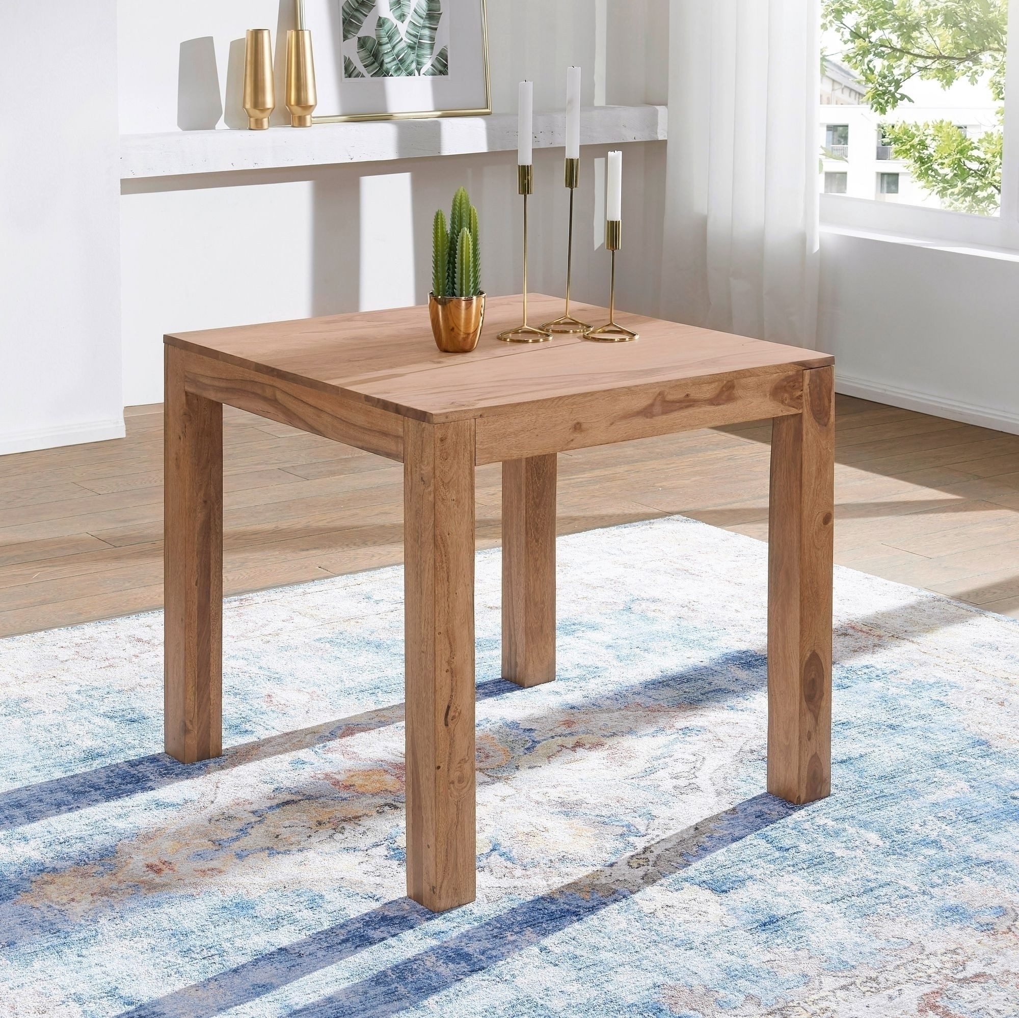 freiraum Esstisch MUMBAI, in Akazie, Massivholz - 80x76x80cm (BxHxT)
