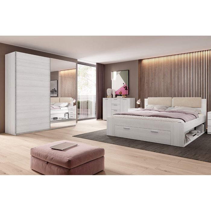 Lomadox Schlafzimmer-Set GRAZ-83 (Spar-Set 3-St) Kleiderstange