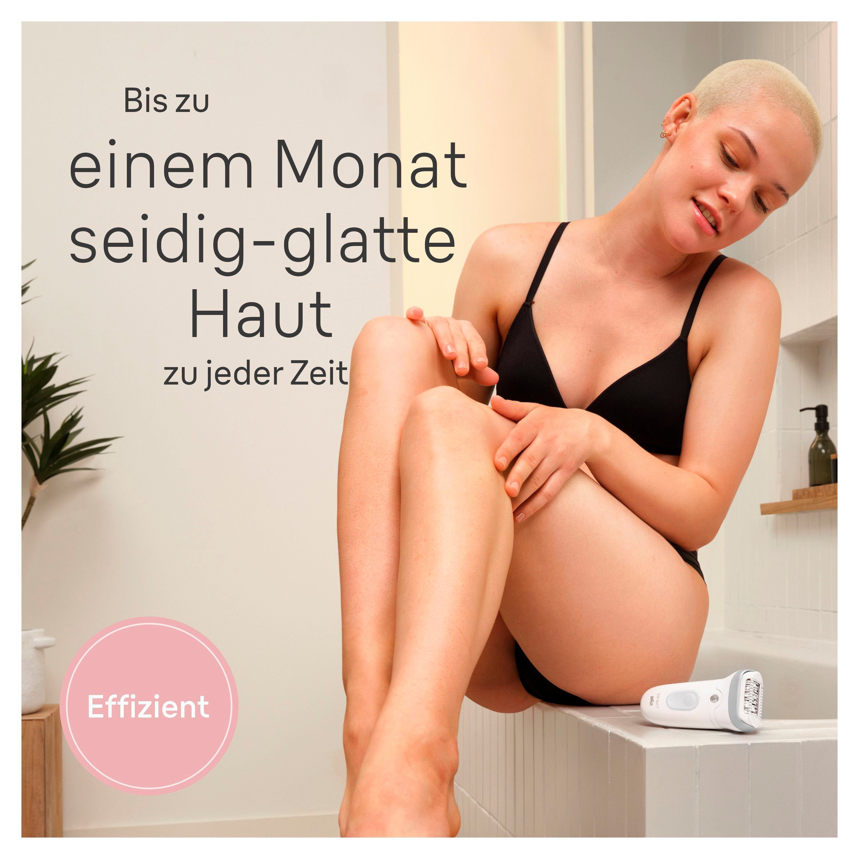 Braun Epilierer Silk-épil 7 7-441, Rasier-& Trimmeraufsatz, Mini-Rasierer für den Körper, Wet&Dry