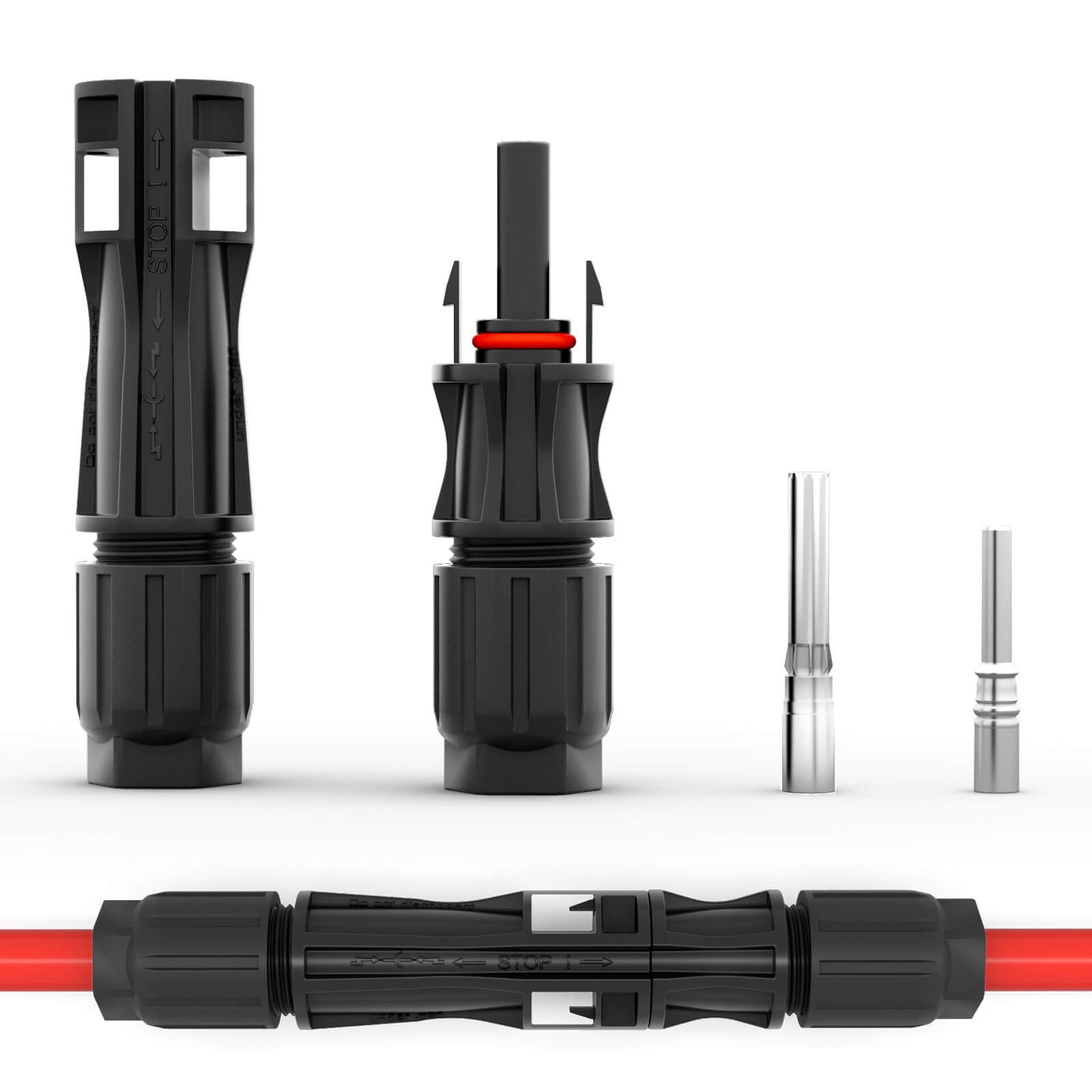 HB-DIGITAL Solar Stecker für PV Kabel 10mm2 Solarsteckverbinder 1500V IP68 Solarkabel, Solarstecker, Stabil, Witterungs- und UV-Beständig