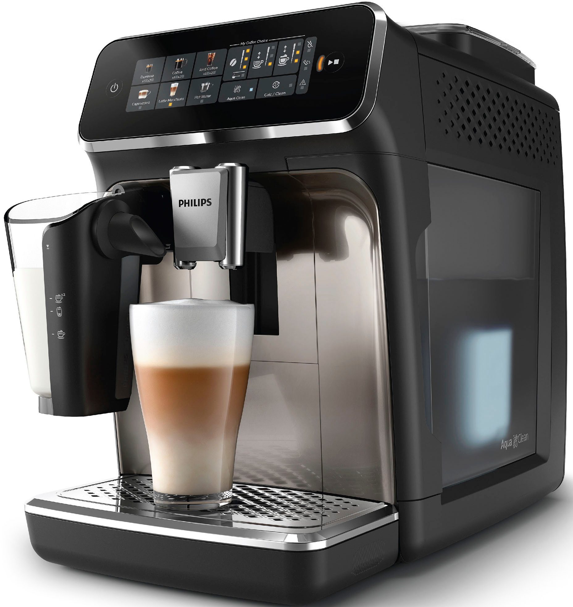 Philips Kaffeevollautomat EP3347/90 3300 Series, 6 Getränke (heiß oder eisgekühlt), LatteGo-Milchsystem, SilentBrew Technologie – Bild 3 von 5