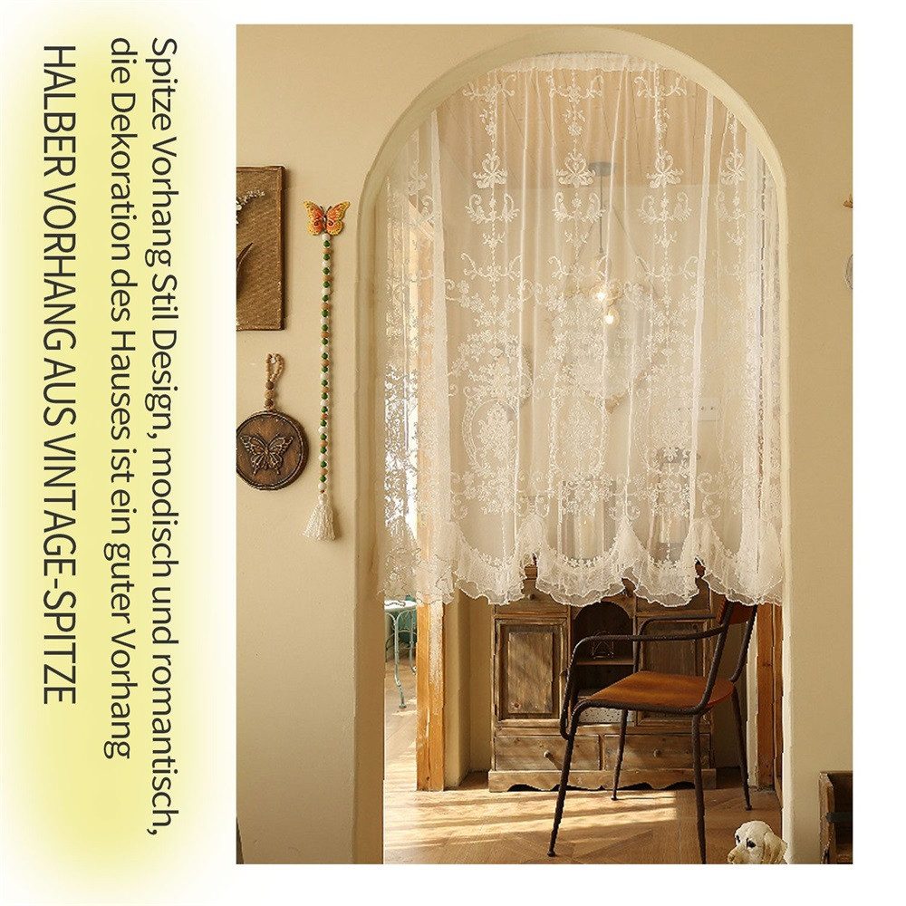 RWEUOQ Schiebegardine Scheibengardine Retro Spitzen-Vorhänge Türgardine günstig online kaufen