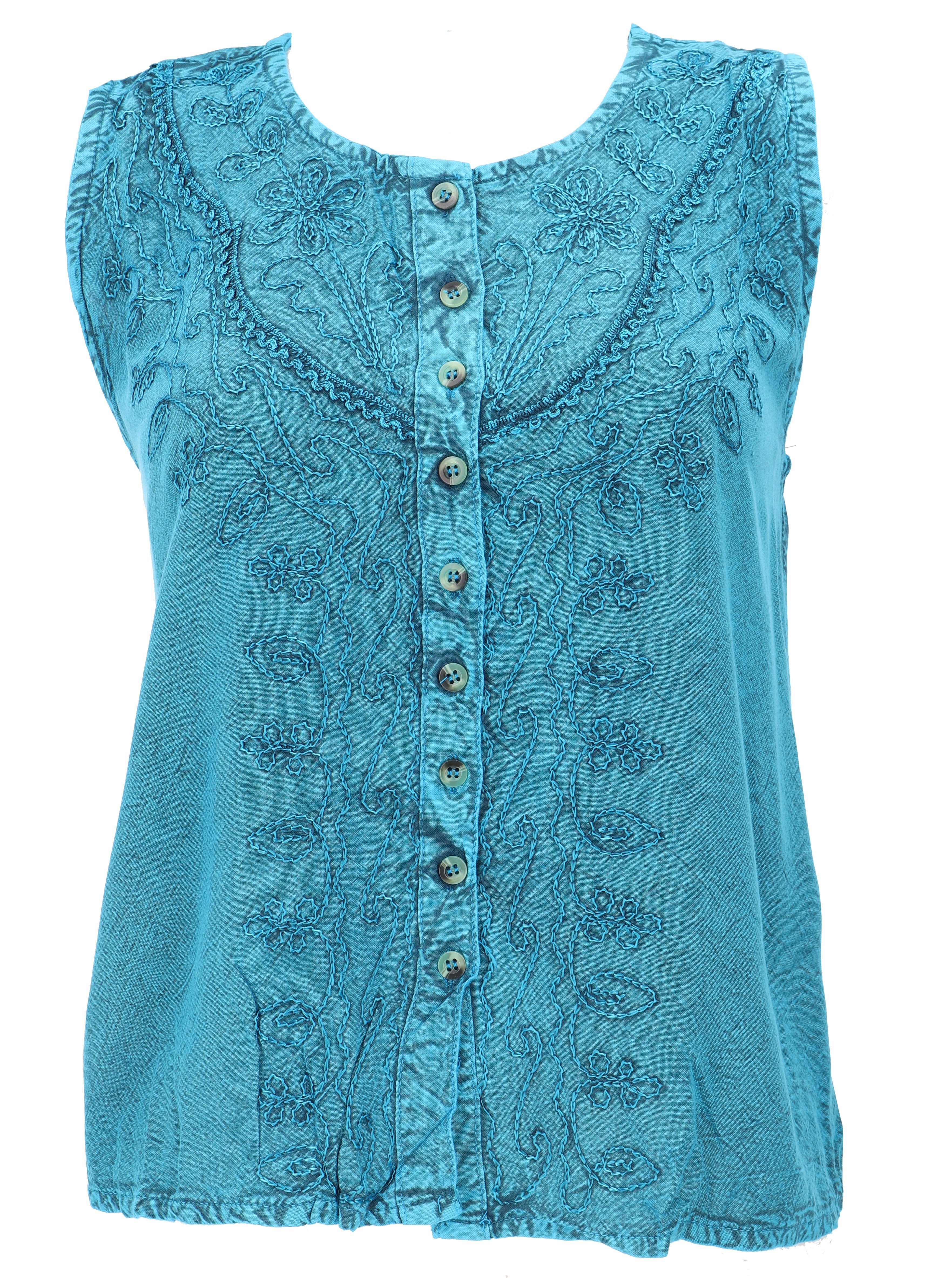 Guru-Shop T-Shirt Besticktes indisches Hippie Top, Boho-chic.. Festival, Ethno Style, alternative Bekleidung