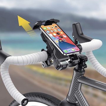 zggzerg Handyhalter für Motorrad Fahrrad 360 Drehung iPhone Samsung Smartphone Handy-Halterung, (bis 7,00 Zoll, Für iPhone / Samsung / Huawei / XIAOMI Serie Telefon, 360° Verstellbare)
