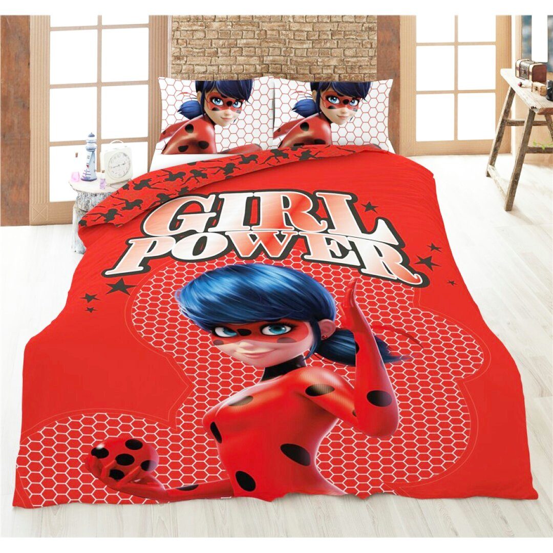 Bettwäsche Ladybug Kinder Постільна білизна Set, Miraculous - Ladybug, Mikrofaser, 135-140 x 200 Deckenbezug - 63x63 cm Kissenbezug