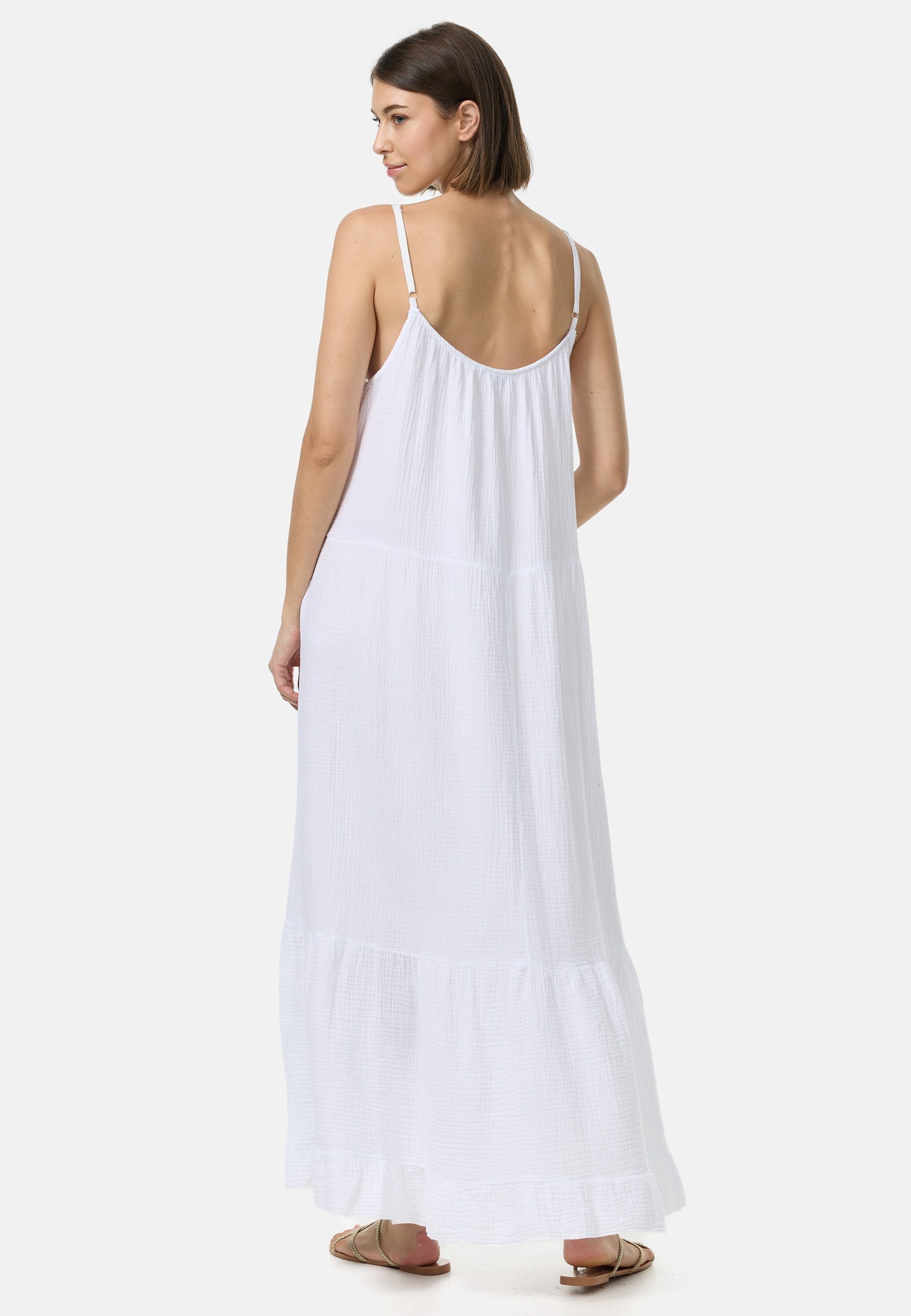 Rayshyne Maxikleid PM48 (Romantisches Maxikleid aus Musselin mit Spaghettiträgern) mit Rüschen, Atmungsaktiv, Hautfreundlich – Bild 5 von 5