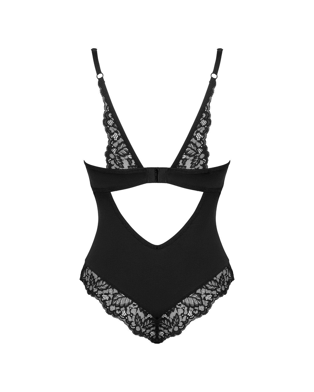 Obsessive Body Bellastia Body mit Spitze - schwarz (1-tlg) mit zarter spitze