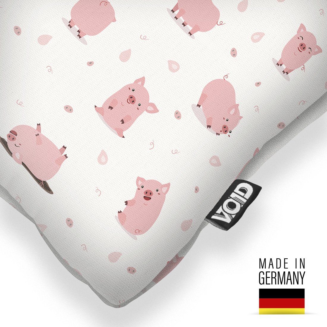 Kissenbezug, VOID (1 Stück), Sofa-Kissen Schweinchen Schweine Kinderzimmer Bauernhof Bauern Muster Kissenbezug Comic
