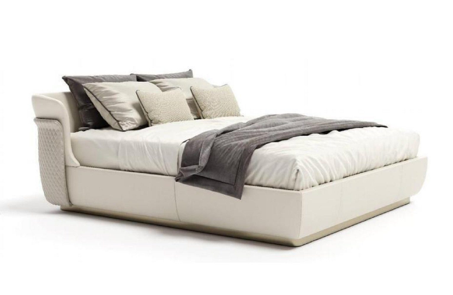 JVmoebel Bett Designer Weißes Doppelbett Schlafzimmer Möbel Große Familienbetten (1-tlg., 1x Bett), Made in Europa
