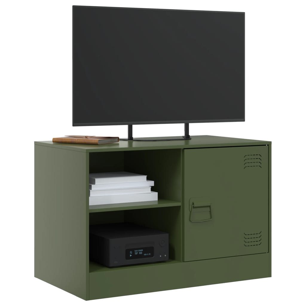 vidaXL TV-Schrank TV-Schränke 2 Stk. Olivgrün 67x39x44 cm Stahl (2-St)