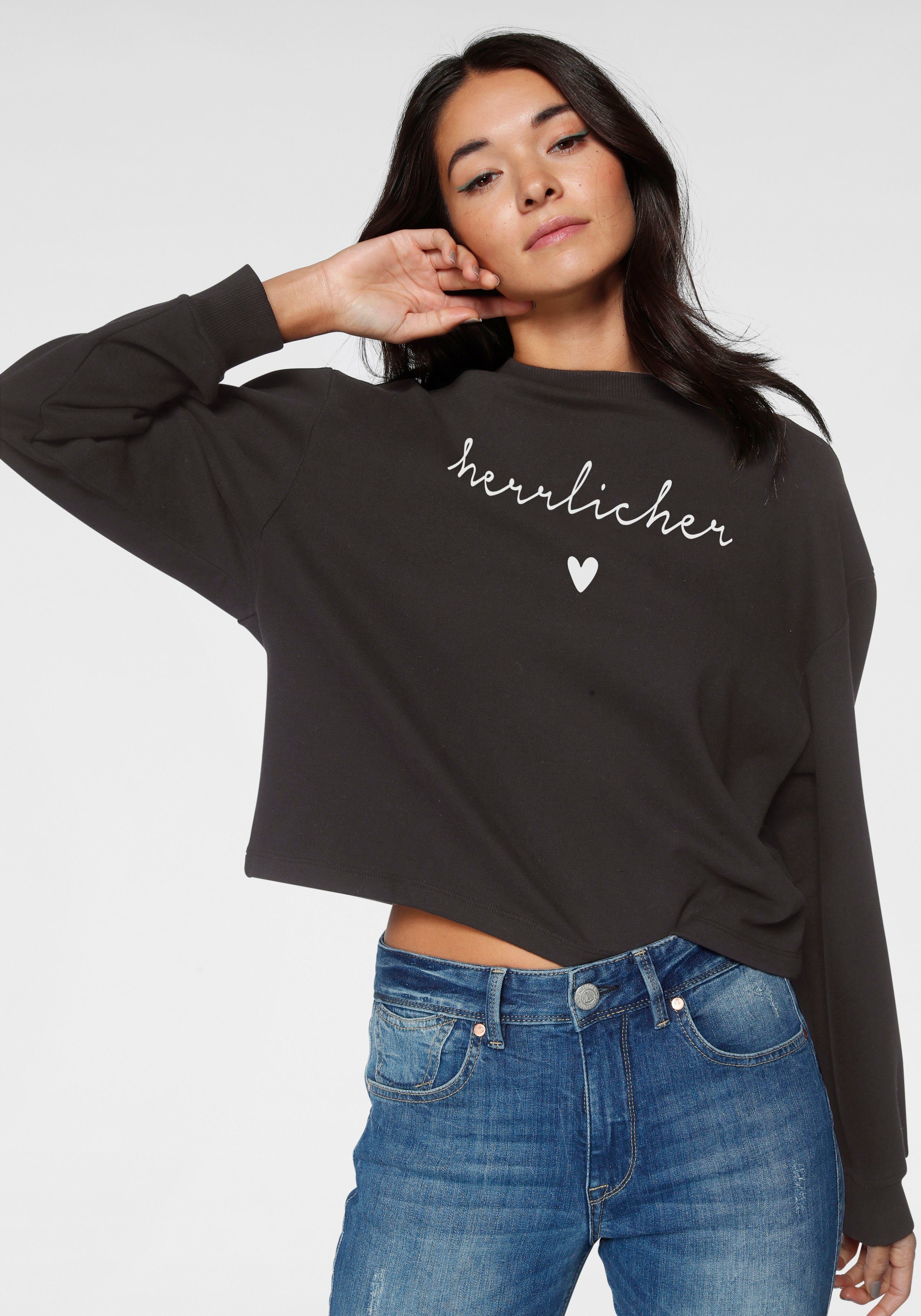 Herrlicher Sweatshirt OTINA mit Herrlicher Logo-Statement-Print