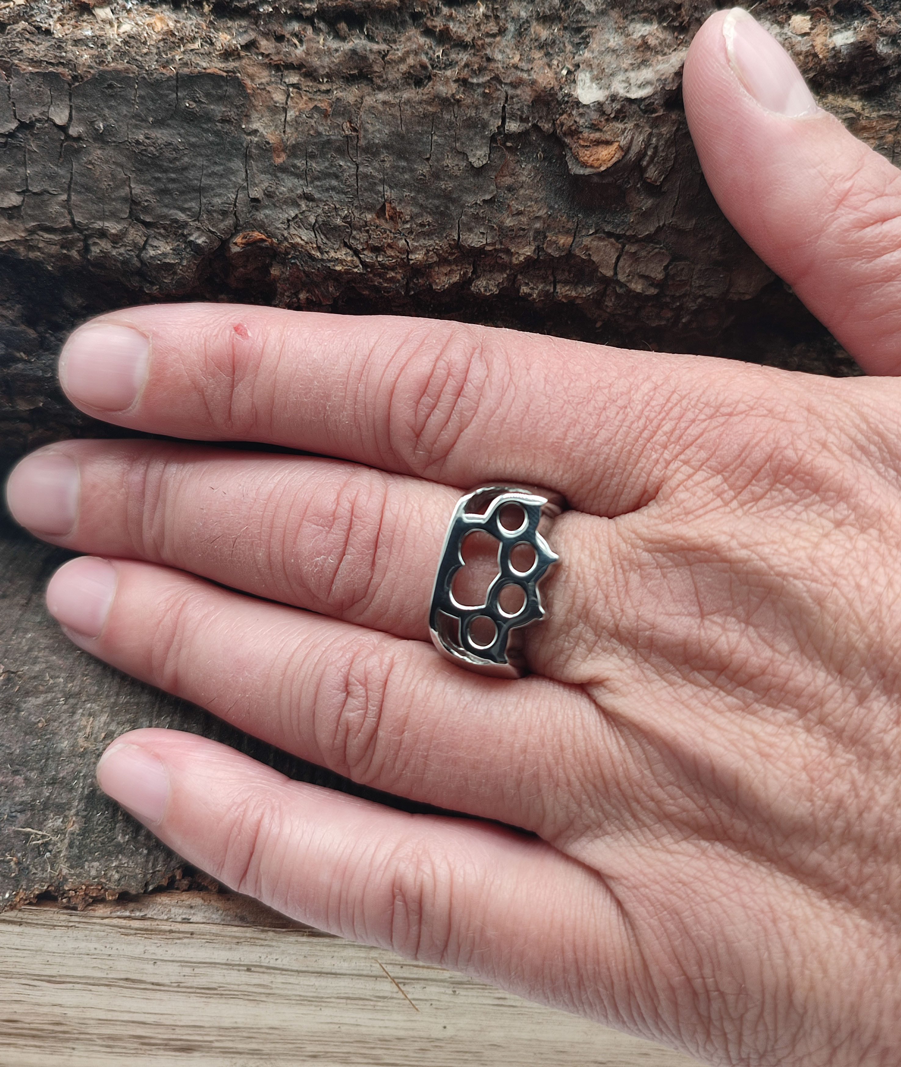 Kiss of Leather Fingerring RING SCHLAGRING GR. 56-72 - EDELSTAHL