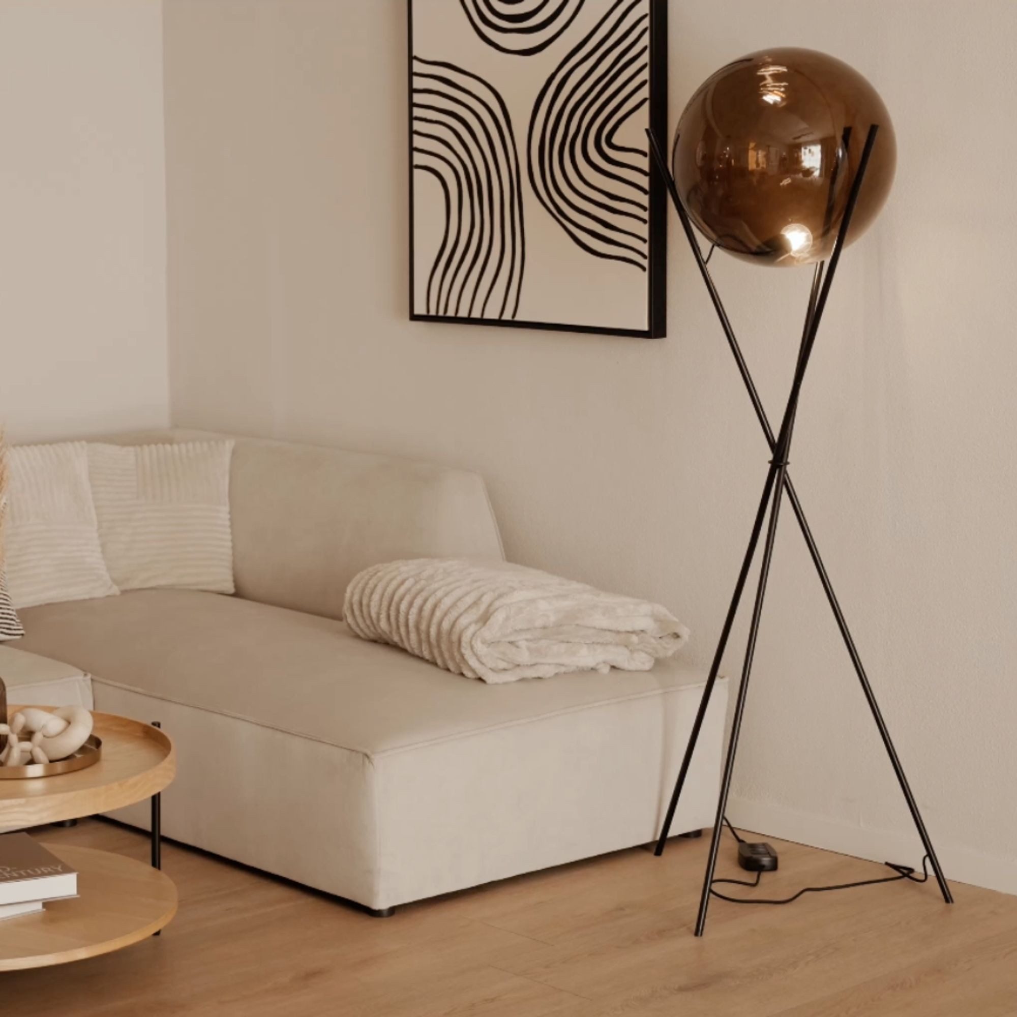 s.luce Stehlampe Dreibeinleuchte Orb Axis 40cm Glaskugel