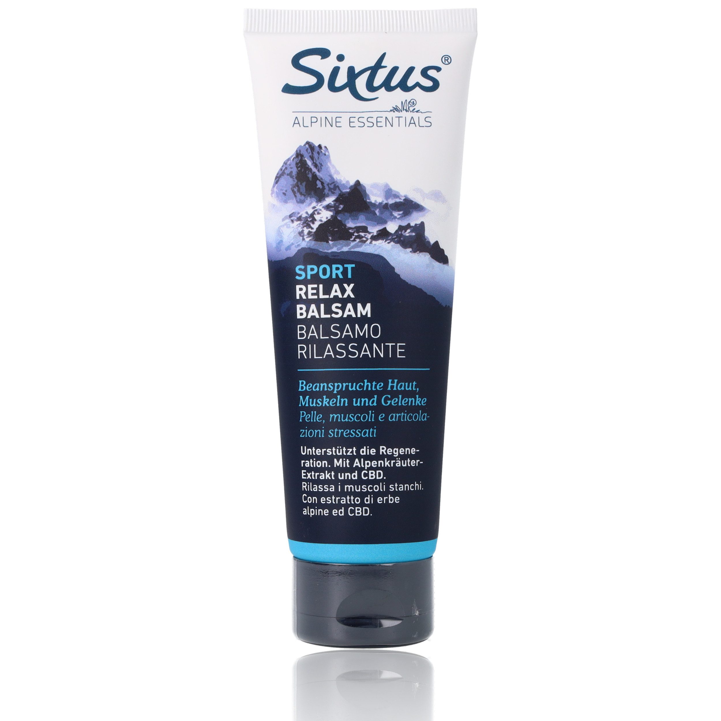 Sixtus Massageöl Sixtus Sport Relax Balsam revitalisiert/entspannt Haut & Muskeln 125ml mit Alpenkräuterextrakt, CBD & Arnika, 1-tlg., trägt zur Verkürzung der Regenerationszeit bei