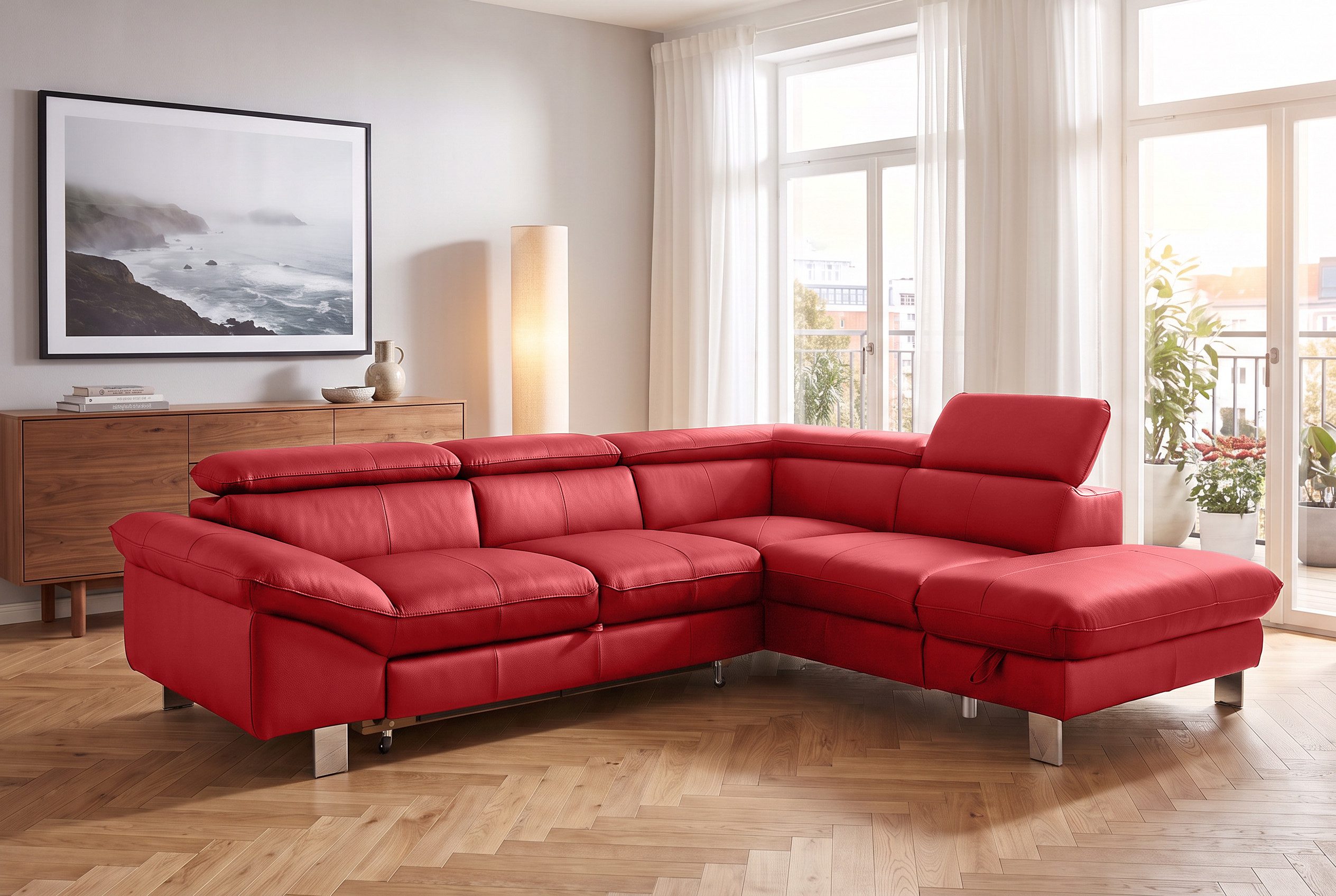 COTTA Ecksofa Driver L-Form, B: 265cm, moderne Couch, Wellenunterfederung, inkl. 3 x, Kopfteilverstellung, optional Schlaffunktion & Bettkasten