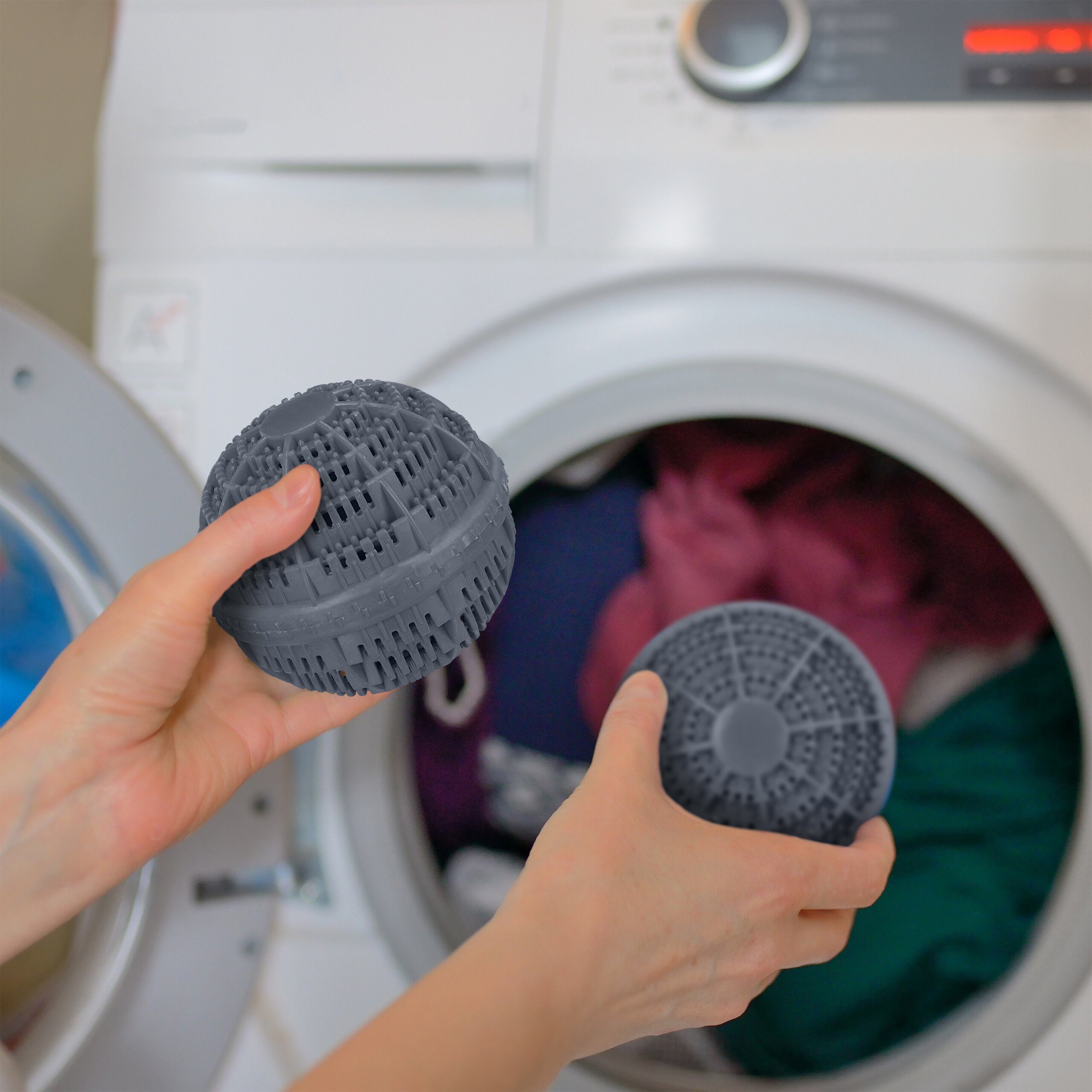 relaxdays Wäschekugel Grauer Waschball 4er Set