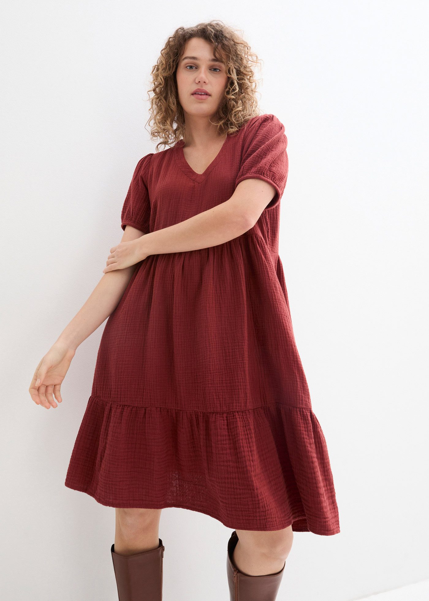 bonprix Sweatkleid für entspannten Look, Oversized-Kleid, aus Musselin, aus günstig online kaufen