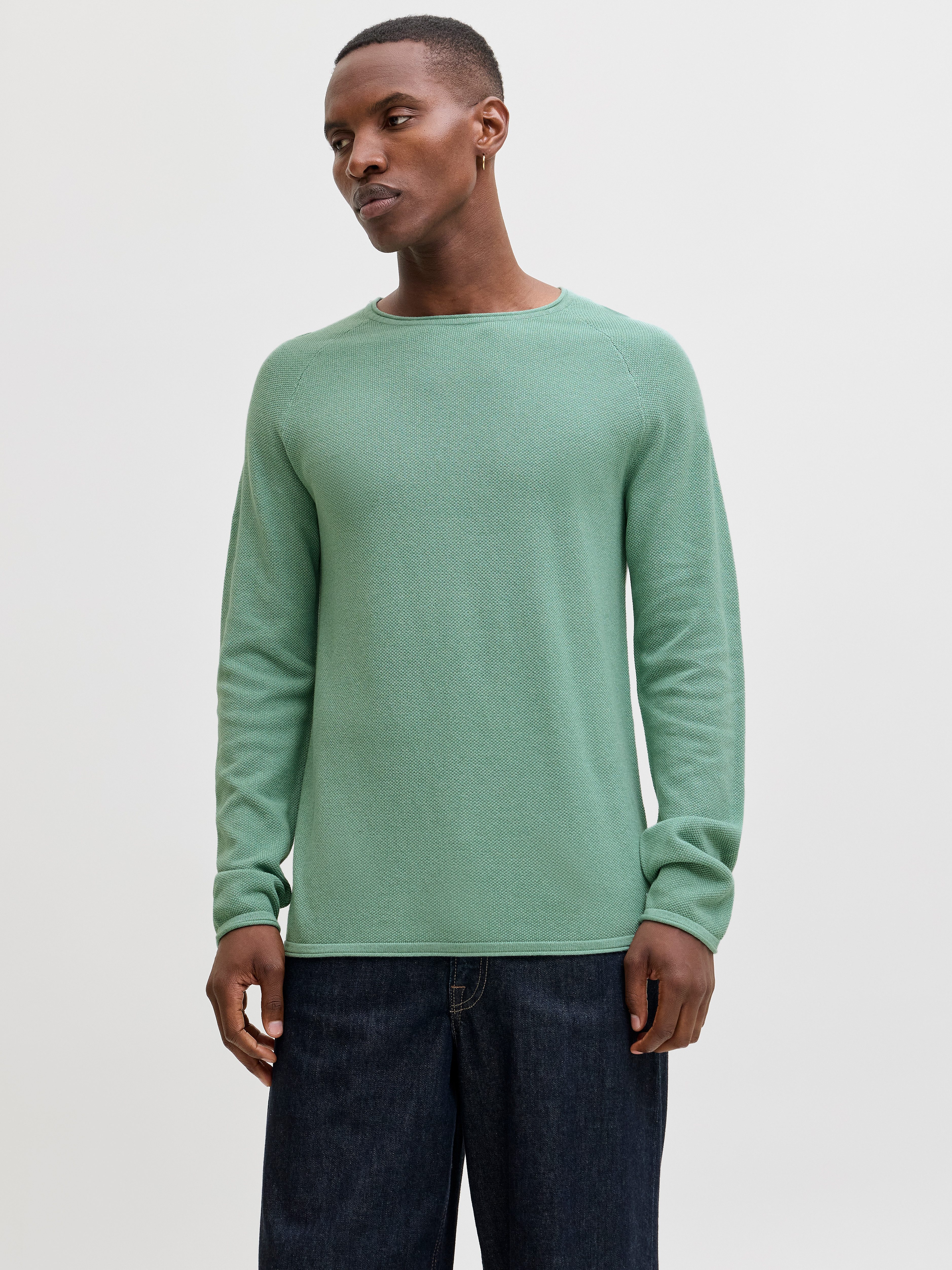 Jack & Jones Rundhalspullover JJEHILL KNIT CREW NECK NOOS mit Strukturstric günstig online kaufen