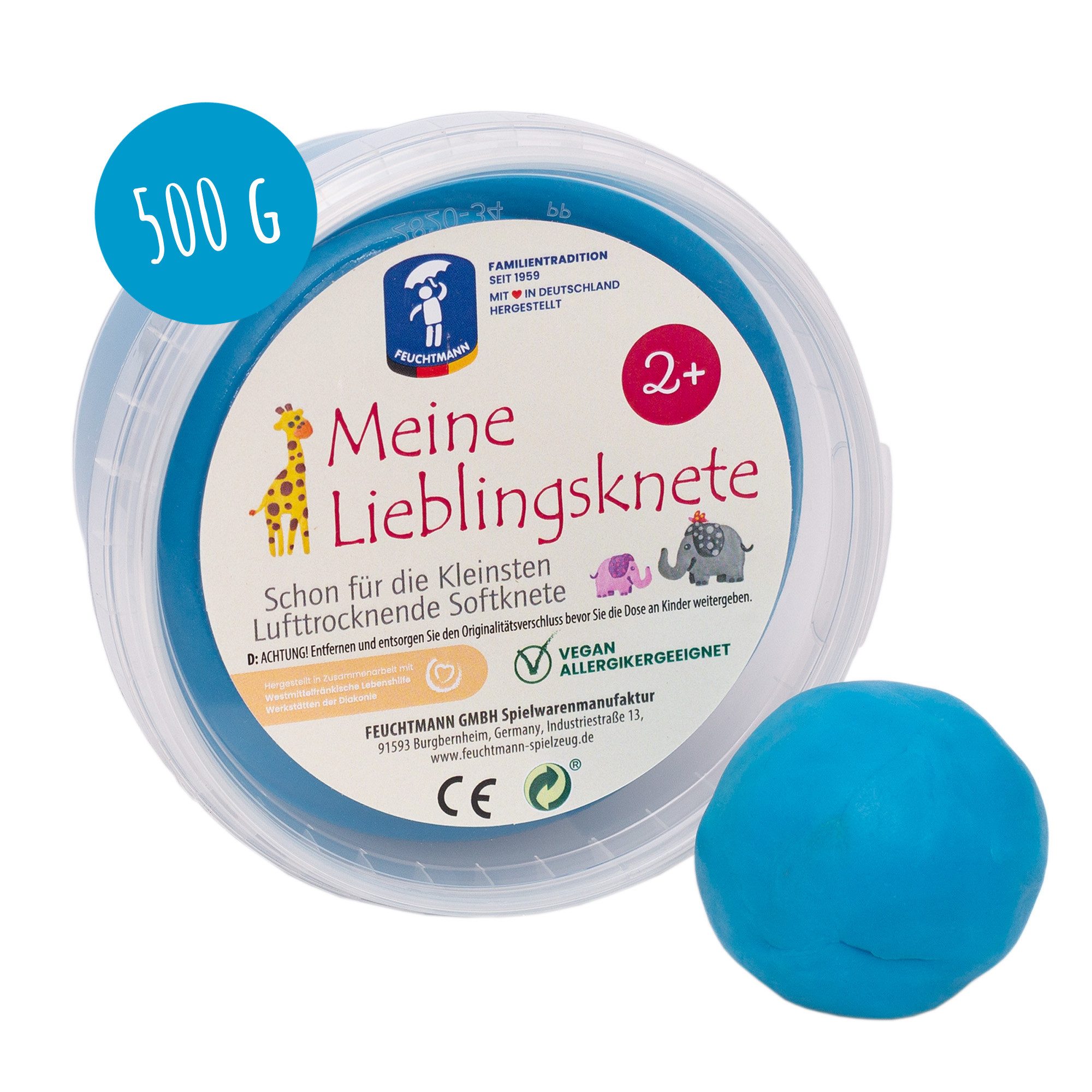 Feuchtmann Knete MEINE LIEBLINGSKNETE Edu Edition Blau (1-tlg), 500g vegane glutenfreie Kinderknete ab 2 Jahren