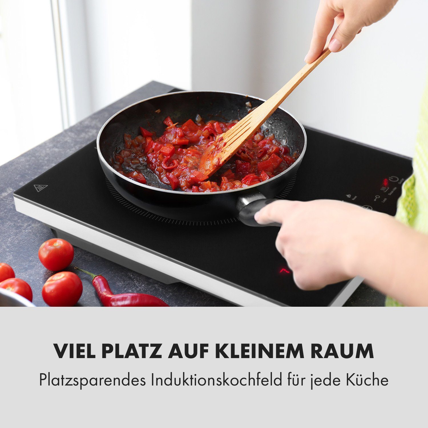 Klarstein Induktions-Kochfeld Cook n Roll 10034708, Induktionskochfeld 2000W Timer 10 Stufen Bratenthermometer – Bild 4 von 5