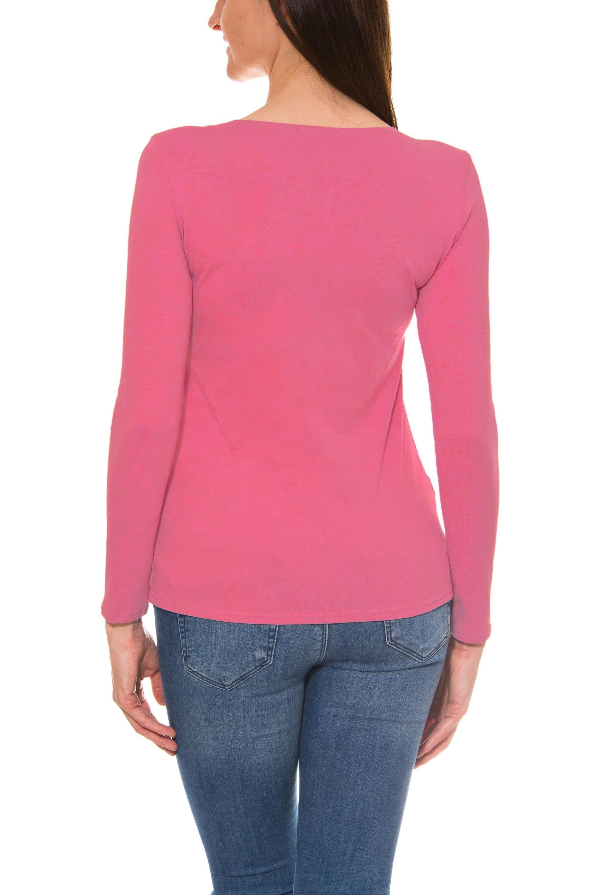 Alkato Longshirt Alkato Damen Langarm Shirt mit O-Ausschnitt – Bild 3 von 5