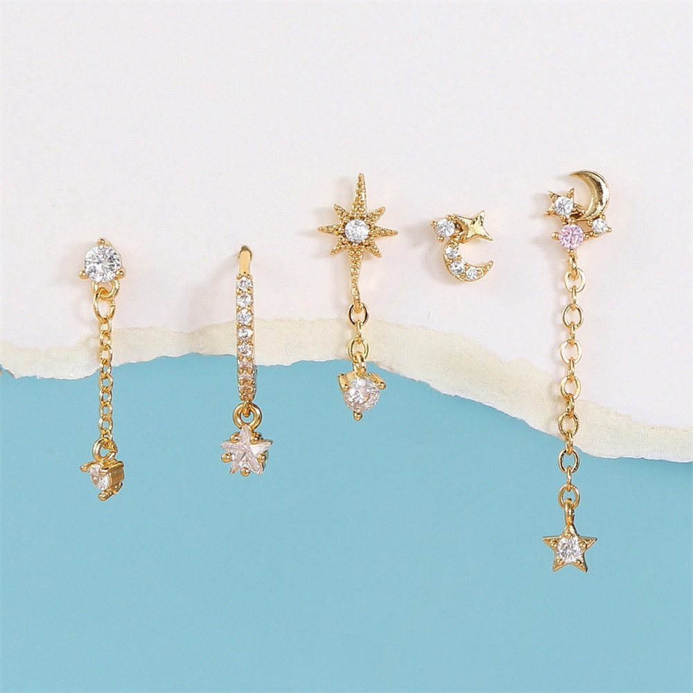 RWEUOQ Ohrhänger-Set Ohrhänger-Set Kettensternohrringe Piercing lange günstig online kaufen