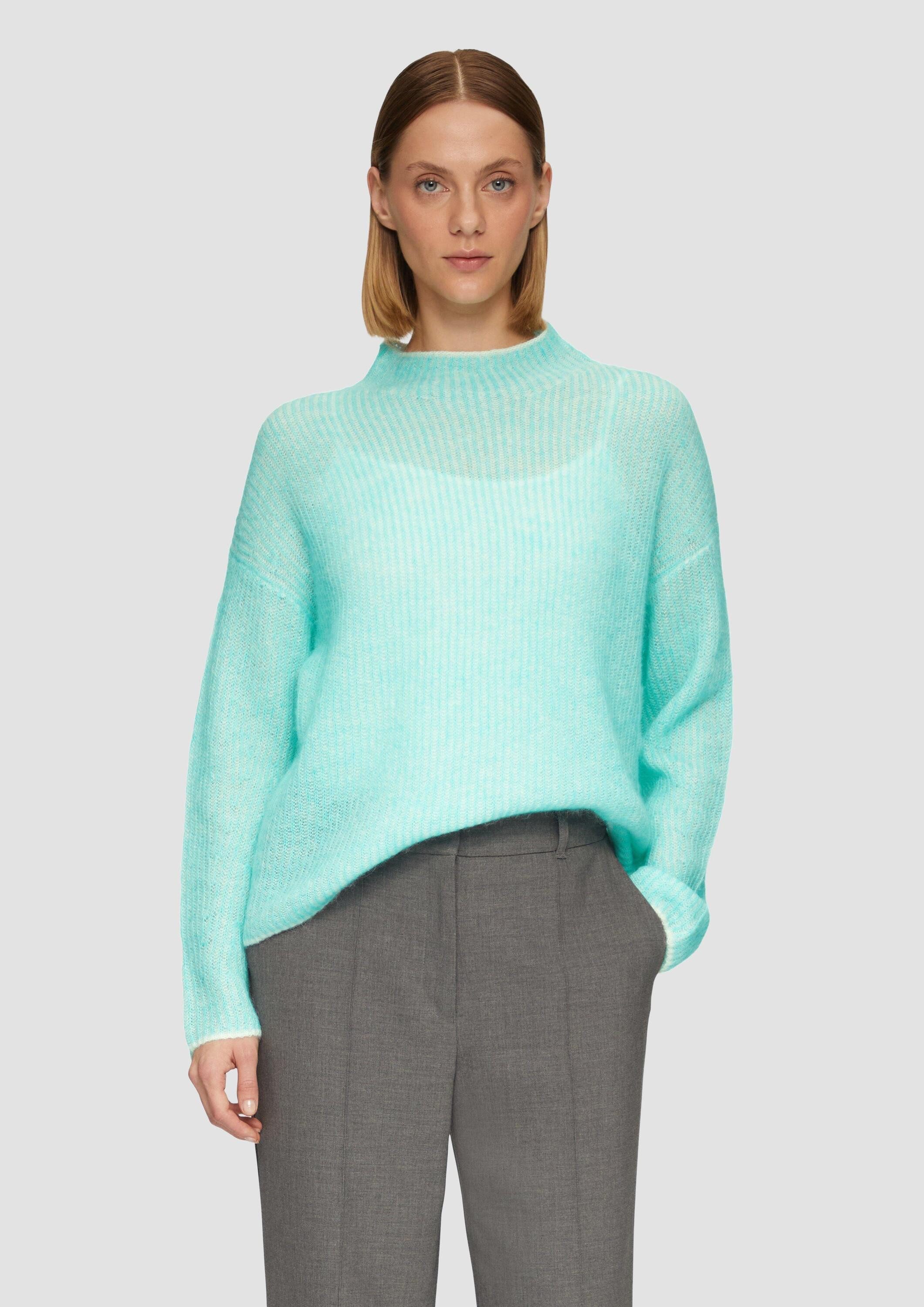 s.Oliver Longpullover Strickpullover Lockerer Rippstrickpullover aus Alpaka günstig online kaufen